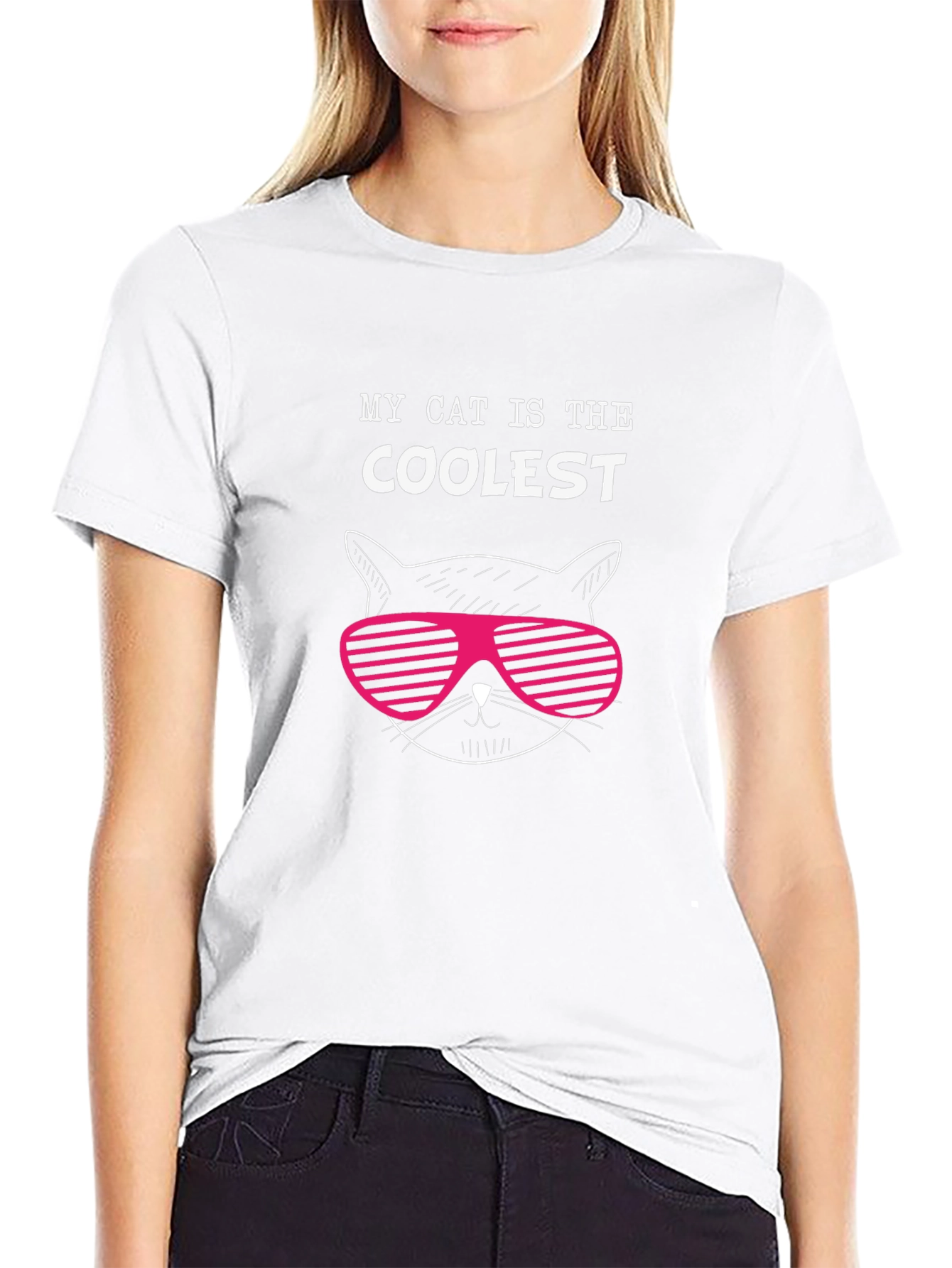 Cool Cat Graphic Tee - Black