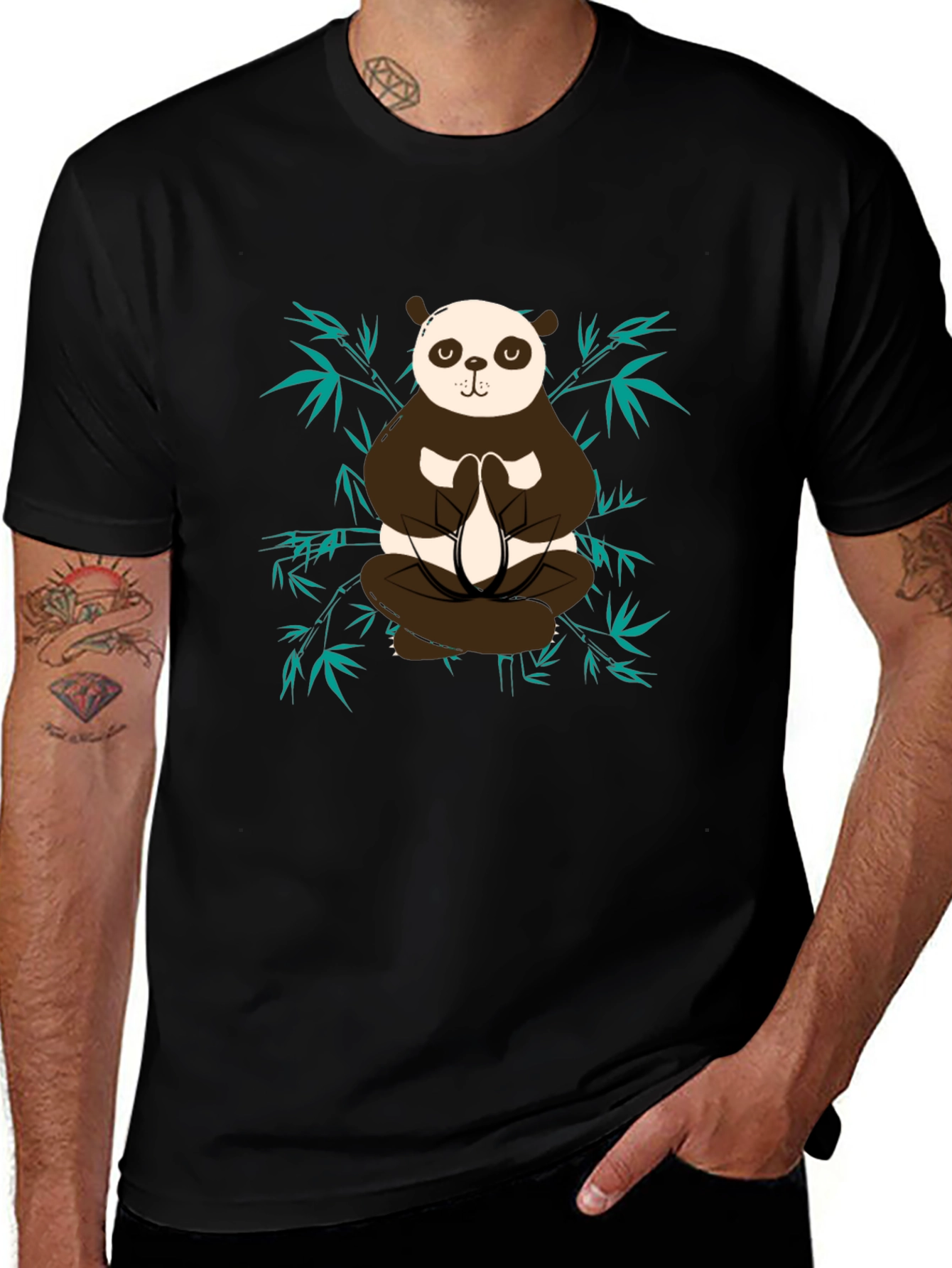 Meditating Panda Graphic Tee - Zen Style Shirt