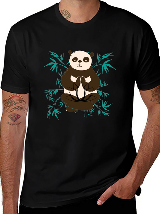 Meditating Panda Graphic Tee - Zen Style Shirt