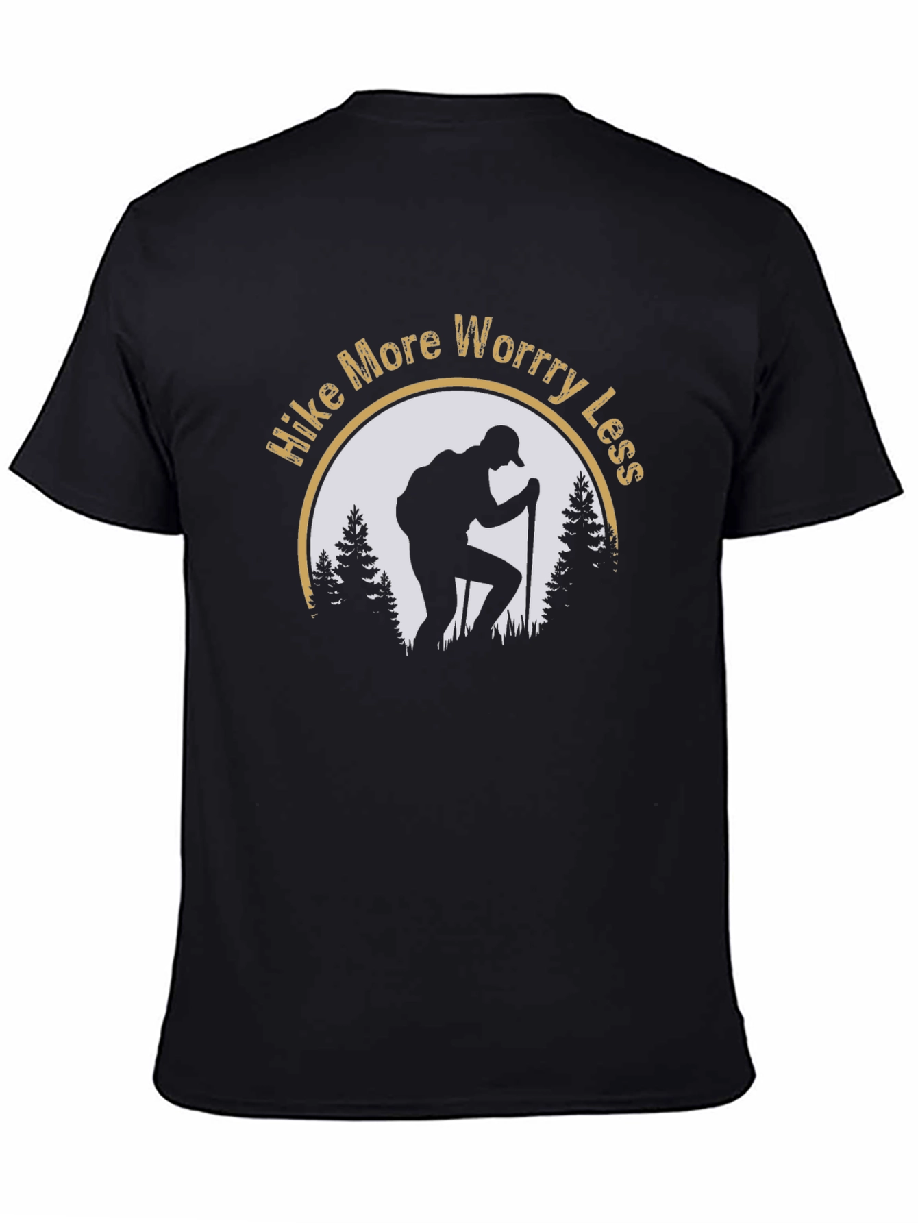 Hike More Worry Less Black T-Shirt