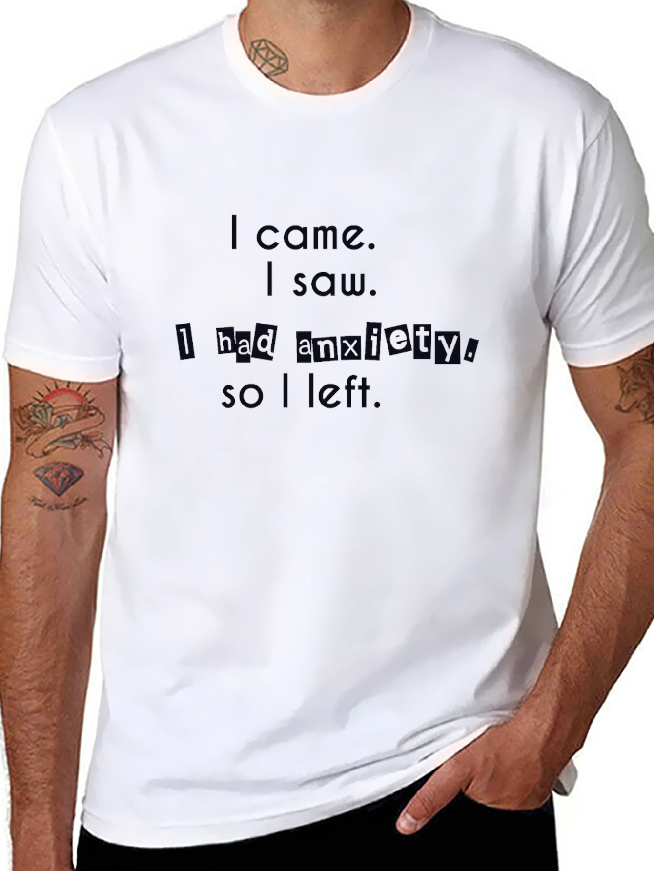 Anxiety T-Shirt - Black Cotton Tee with Slogan