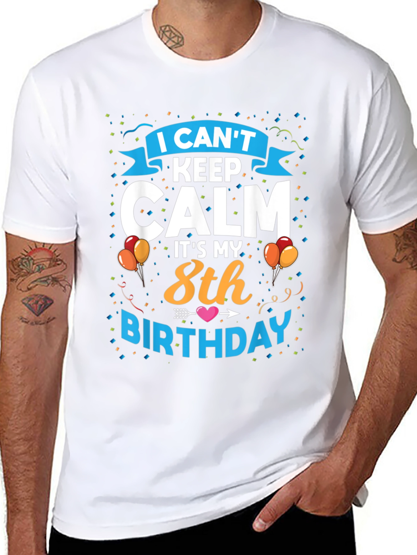 I Cant Keep Calm Its My 8th Birthday T-Shirt