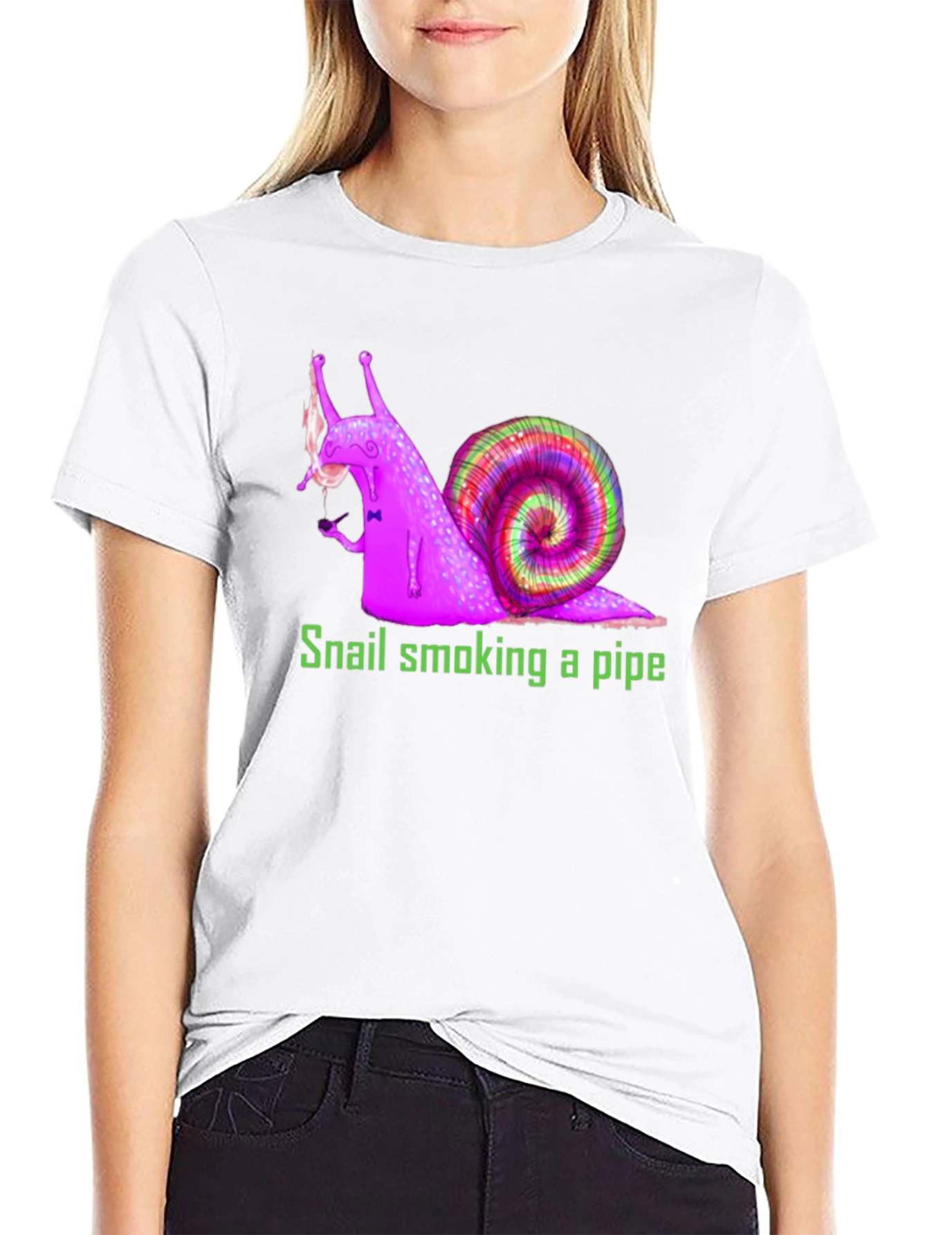 Snail Smoking Pipe T-Shirt Fun Design Tee