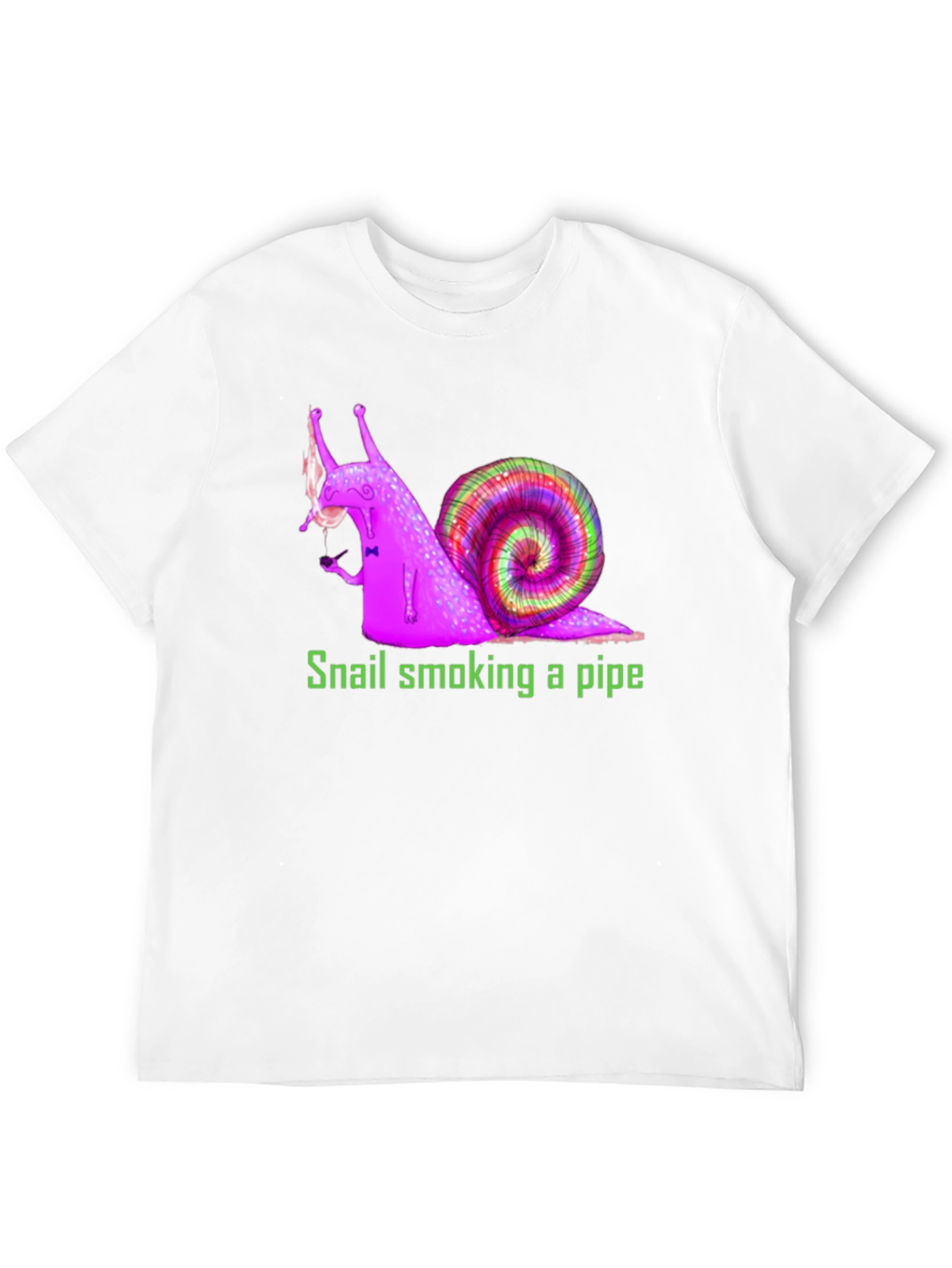 Snail Smoking Pipe T-Shirt Fun Design Tee