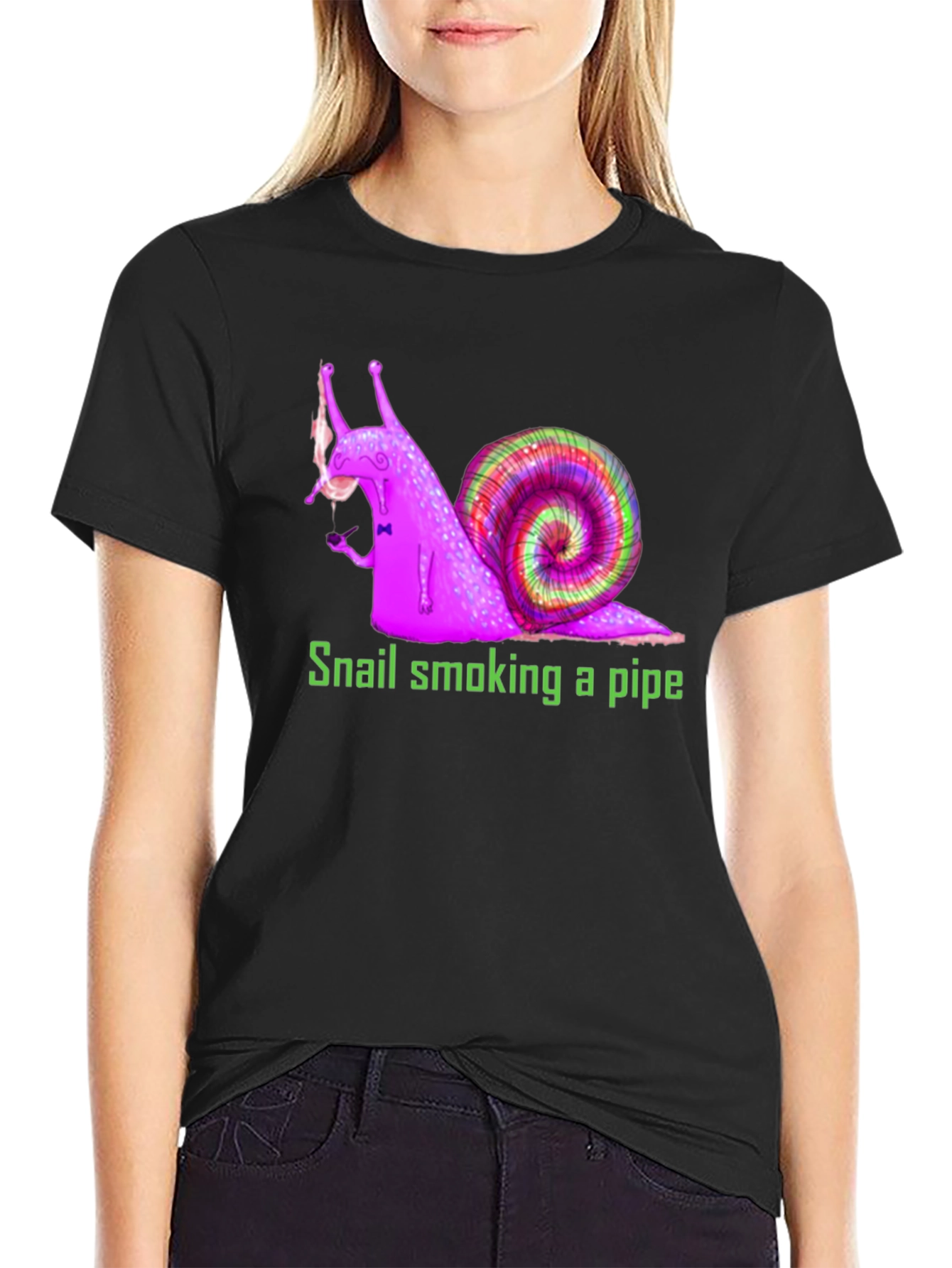 Snail Smoking Pipe T-Shirt Fun Design Tee