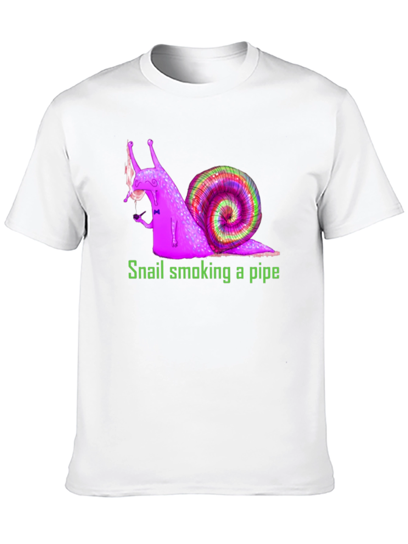 Snail Smoking Pipe T-Shirt Fun Design Tee