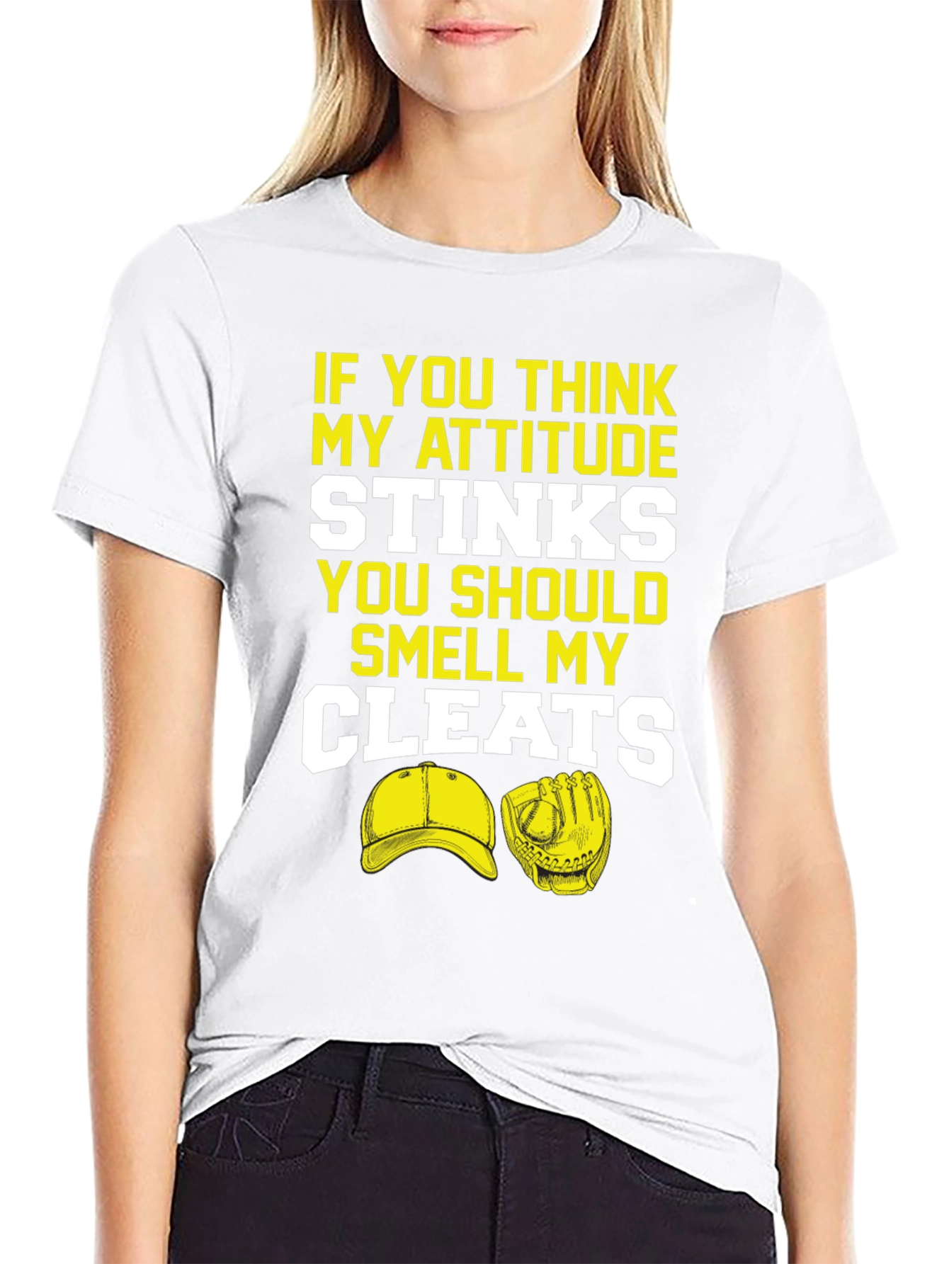 Attitude Stinks Smell Cleats Graphic T-Shirt