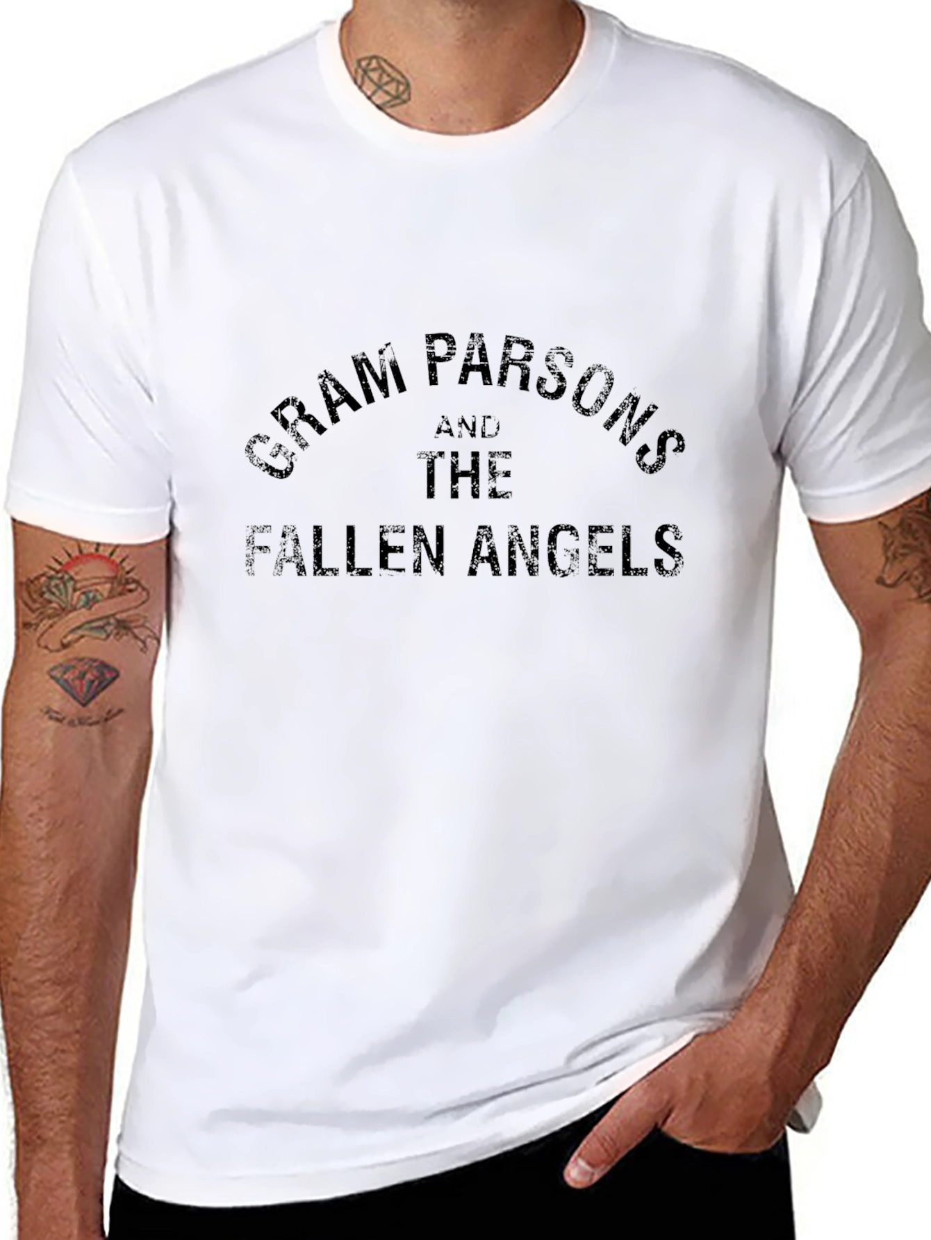 Gram Parsons and The Fallen Angels Black T-Shirt