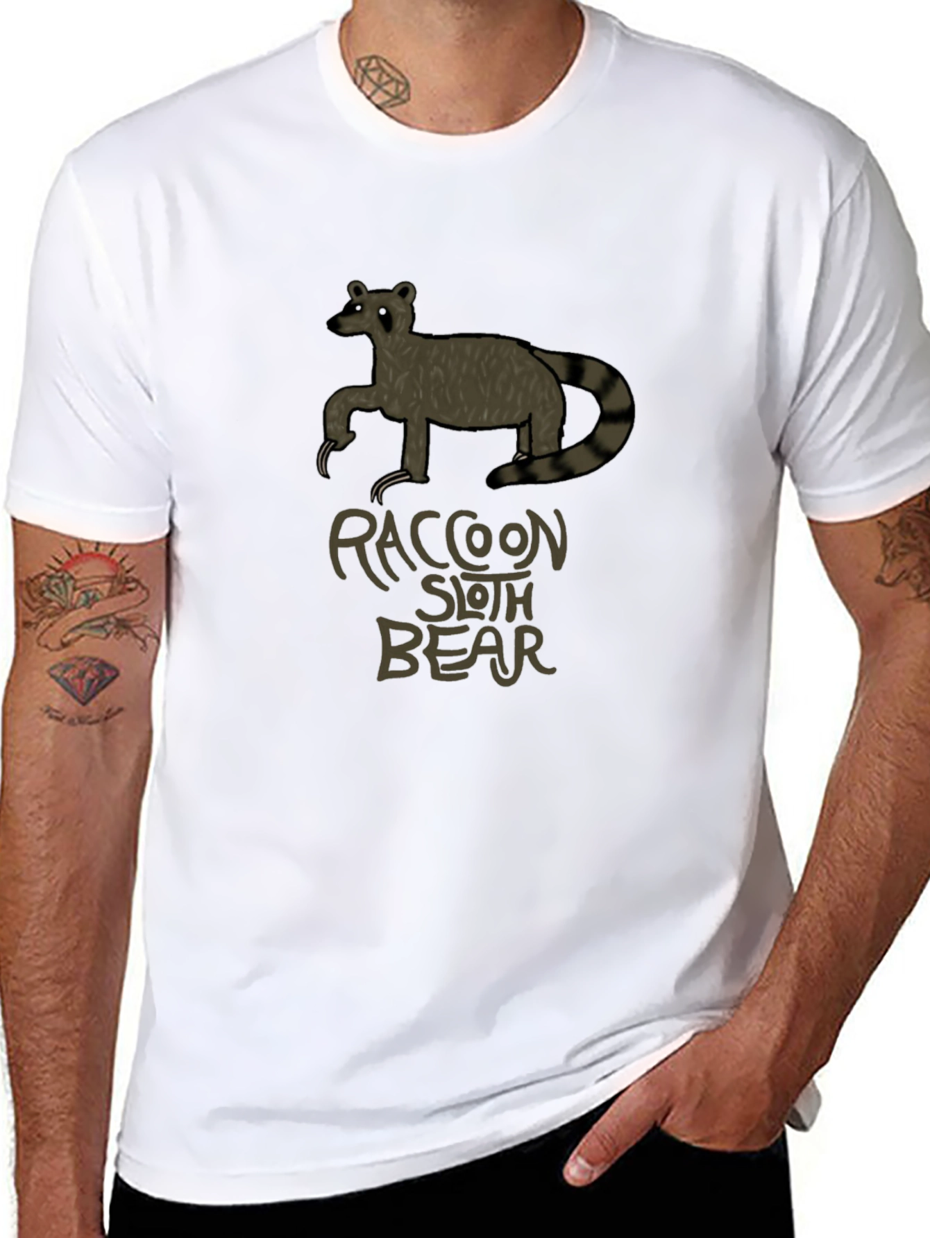 Raccoon Sloth Bear T-Shirt - Unique Graphic Tee