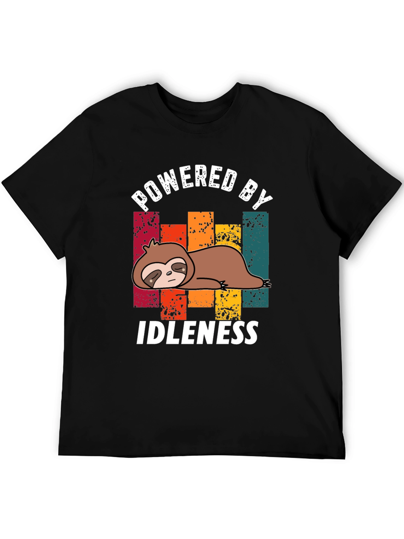 Powered by Idleness Sloth T-Shirt - Black