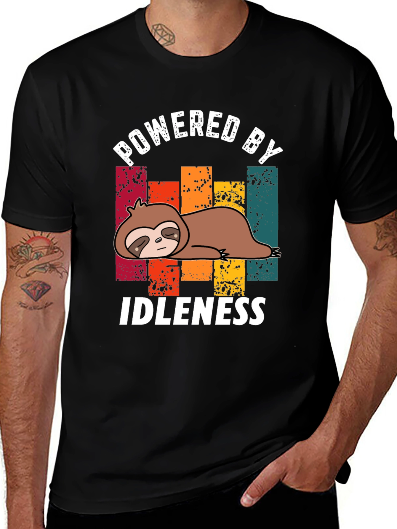 Powered by Idleness Sloth T-Shirt - Black