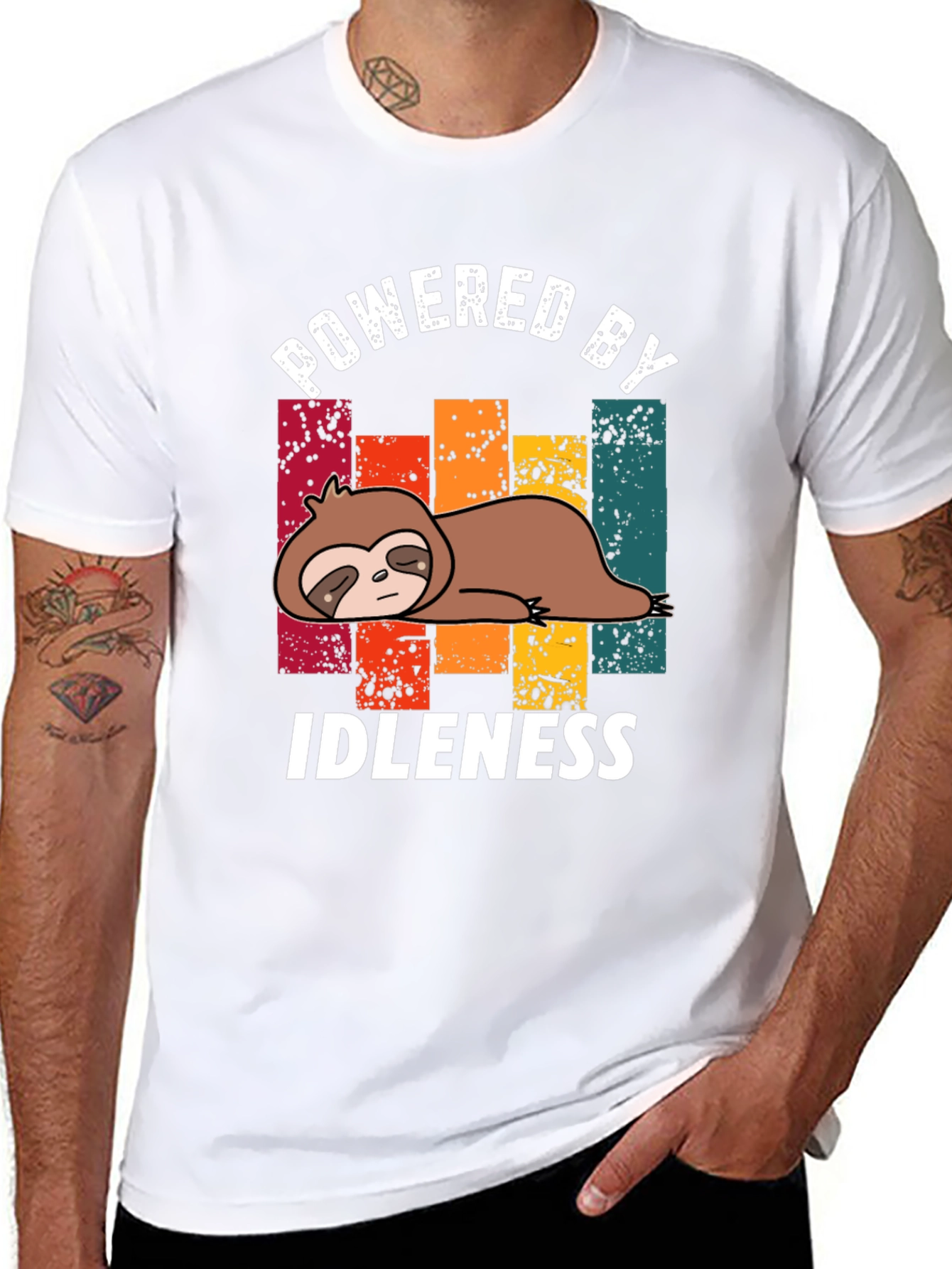 Powered by Idleness Sloth T-Shirt - Black