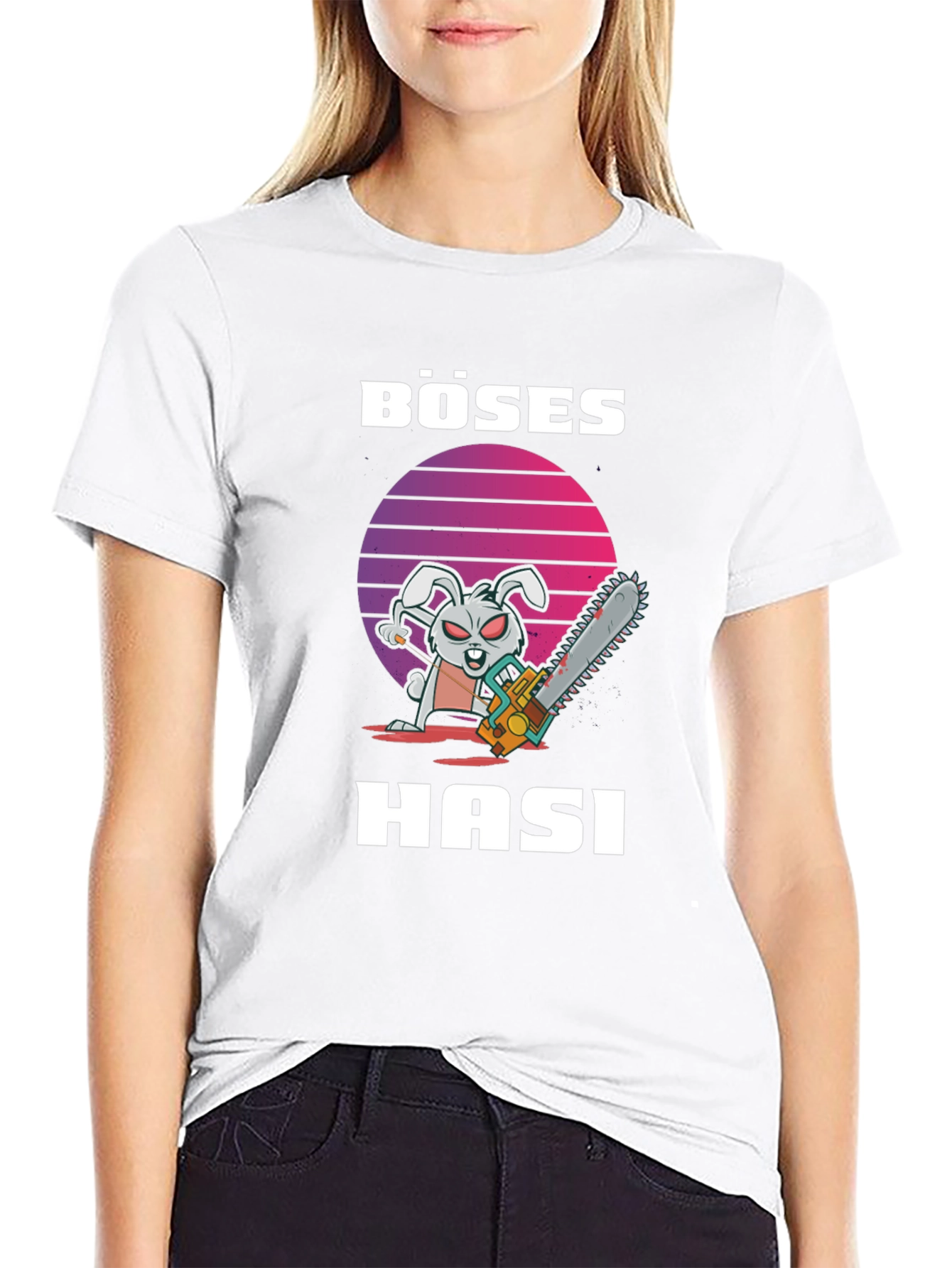 Böses Hasi T-Shirt - Evil Bunny Chainsaw Tee