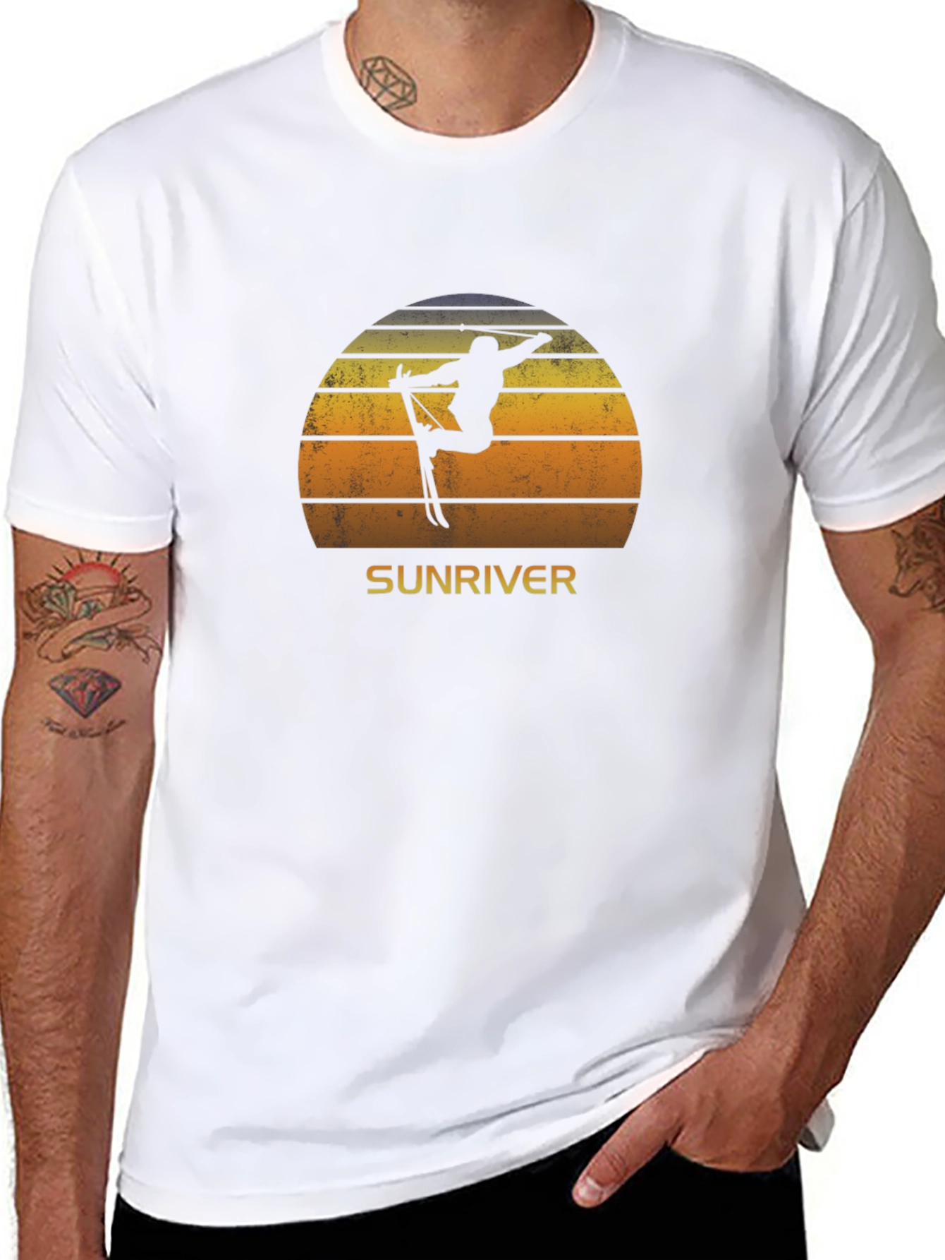 Sunriver Skiing Sunset T-Shirt