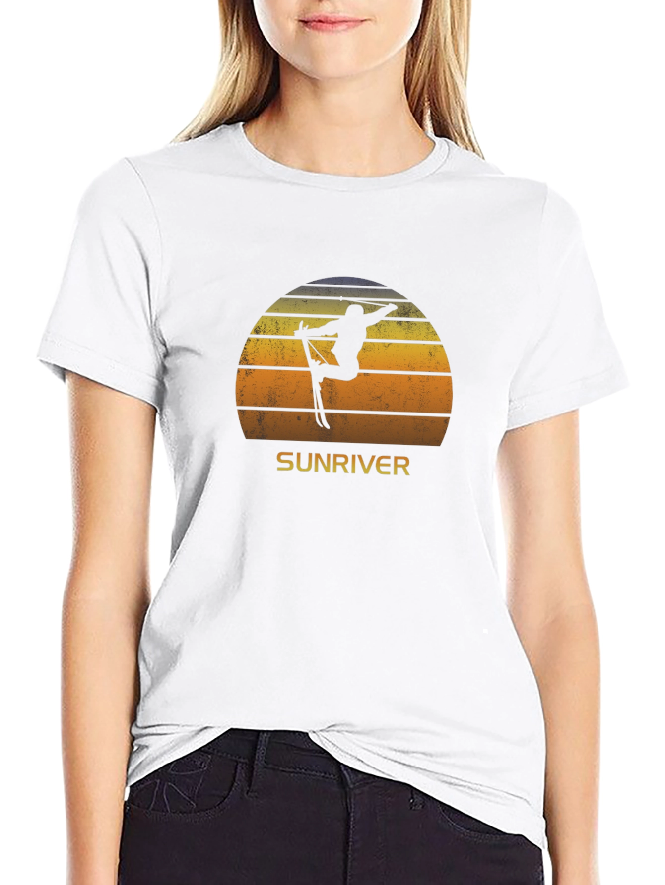 Sunriver Skiing Sunset T-Shirt