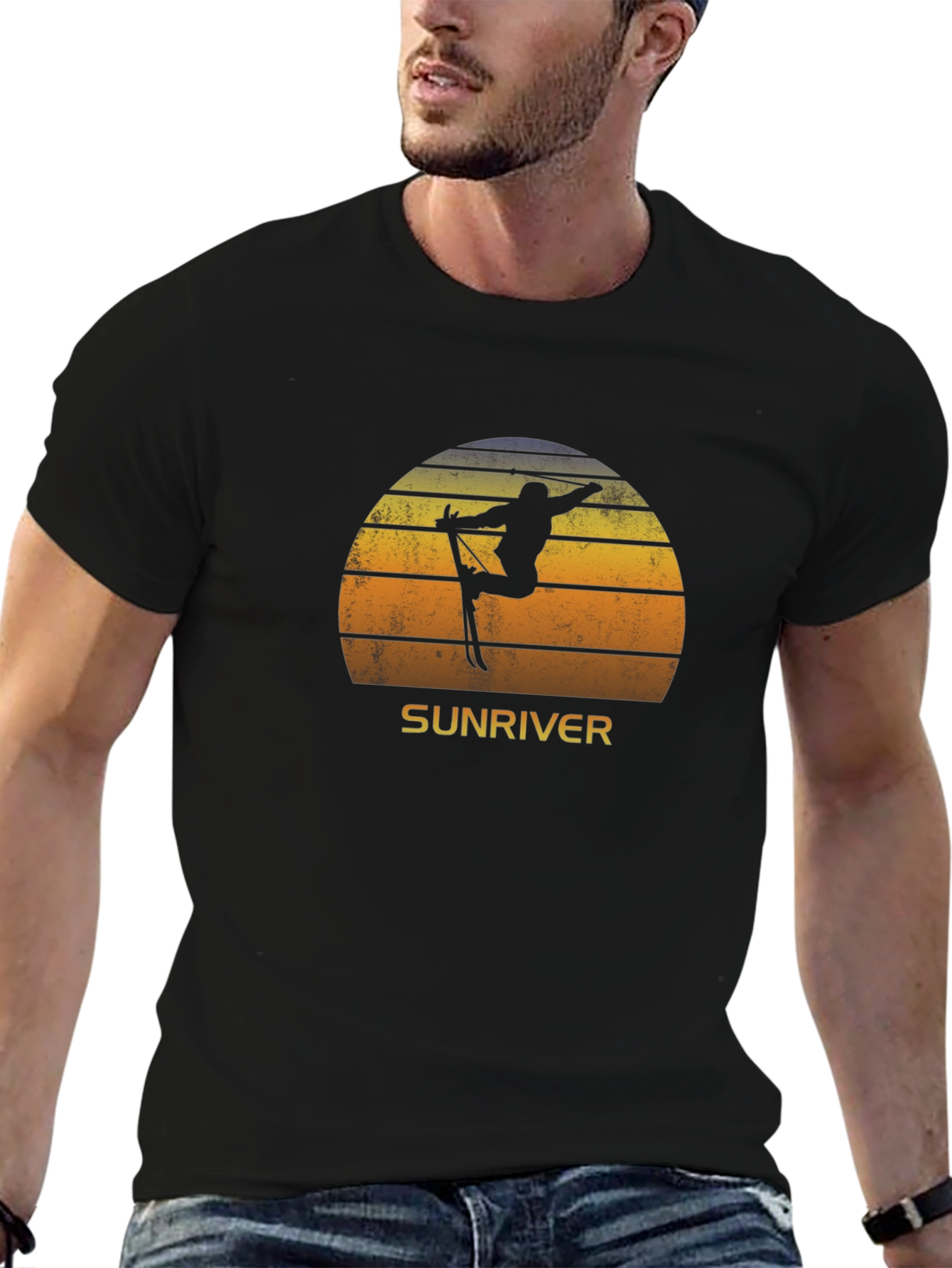 Sunriver Skiing Sunset T-Shirt