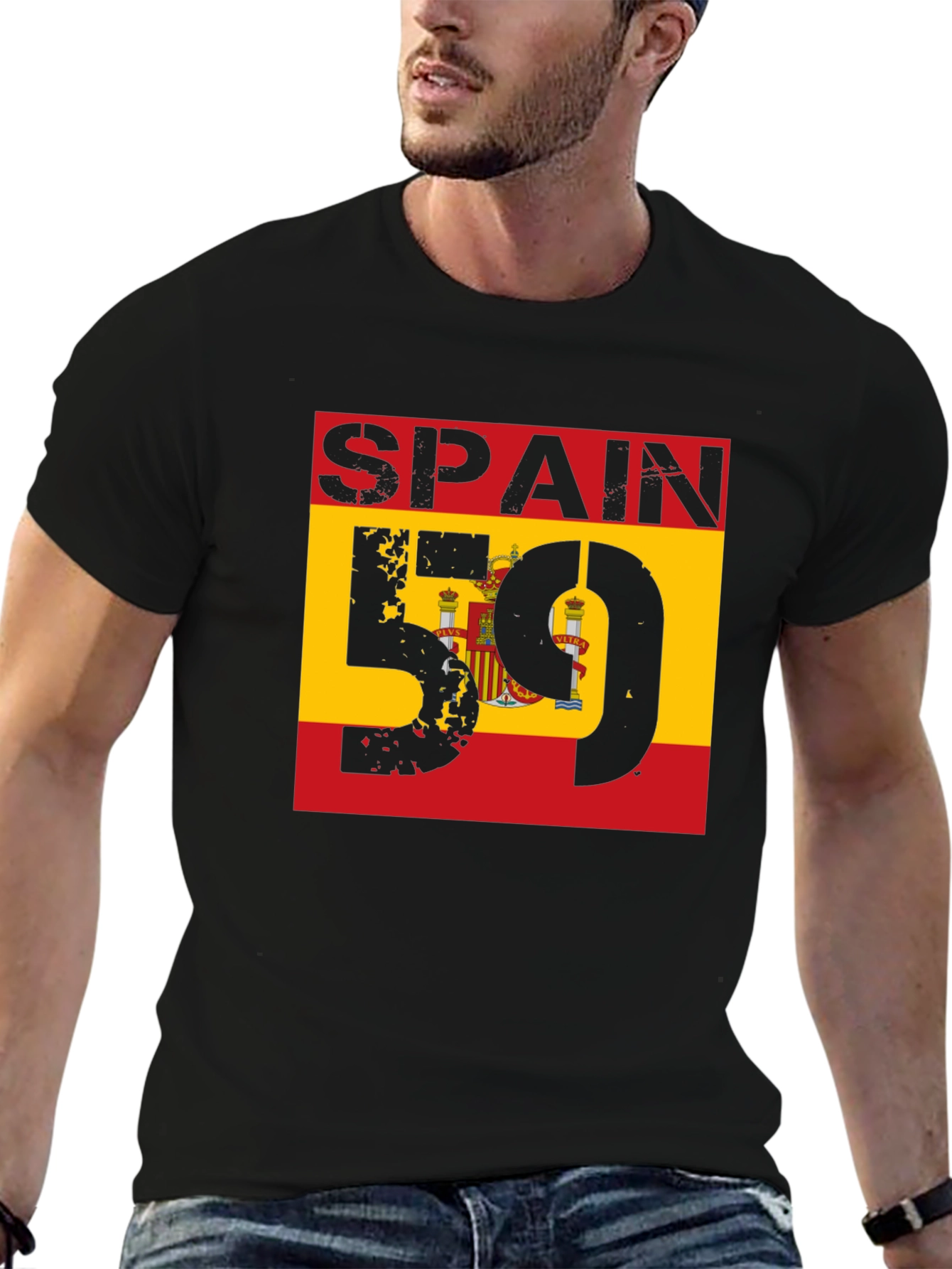 Spain Flag T-Shirt - Distressed Graphic Tee