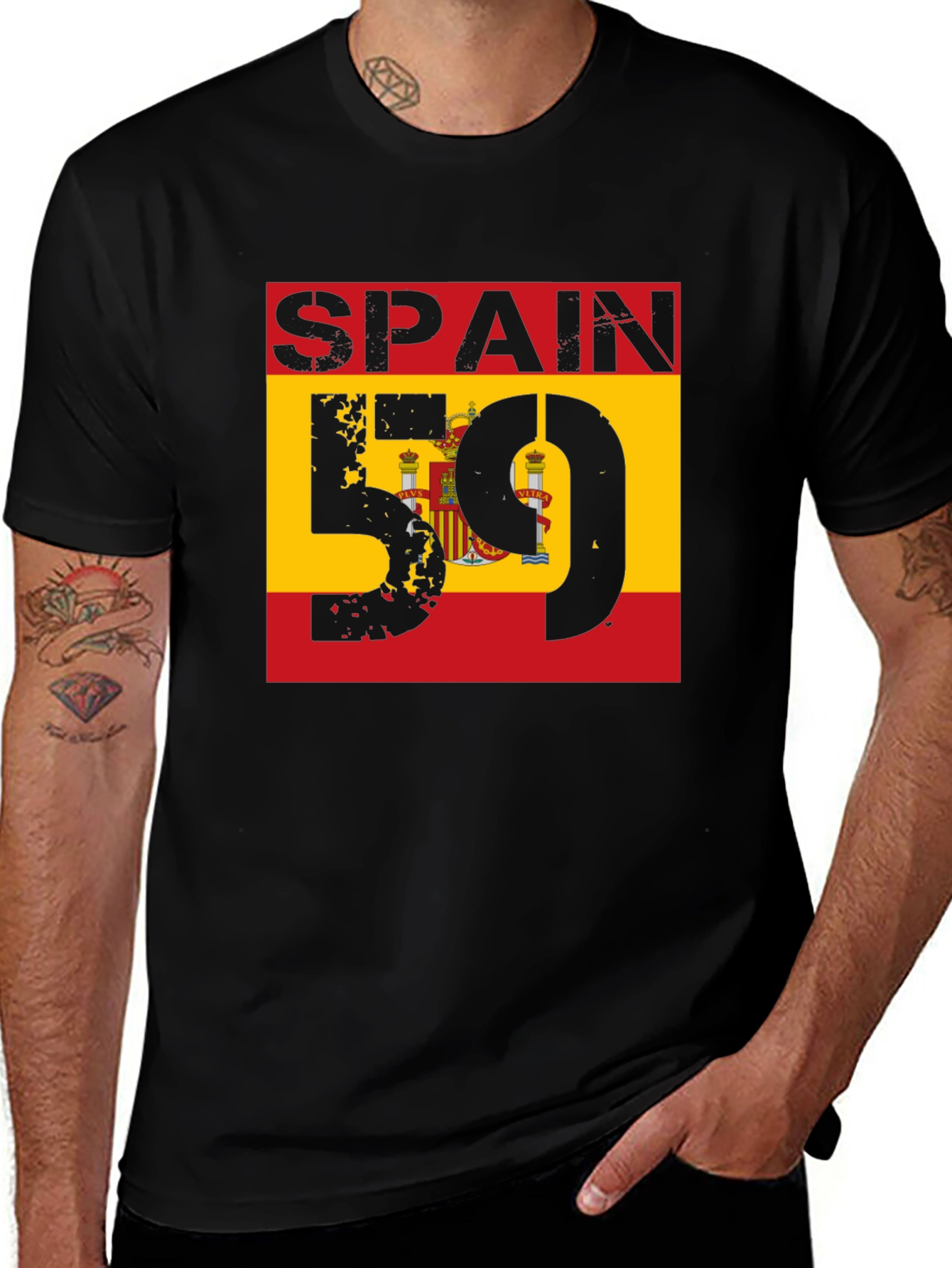 Spain Flag T-Shirt - Distressed Graphic Tee