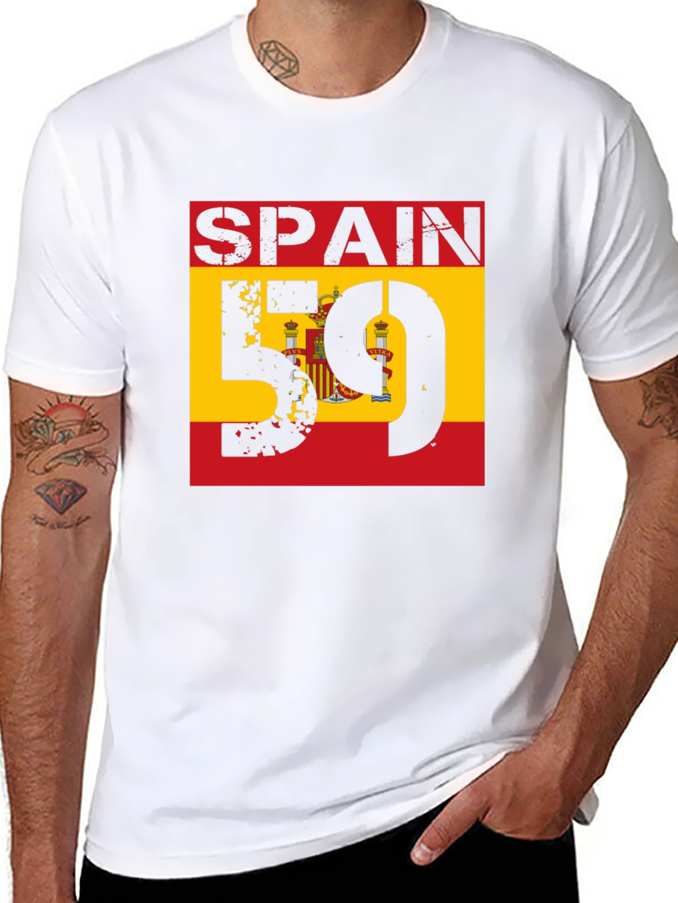Spain Flag T-Shirt - Distressed Graphic Tee