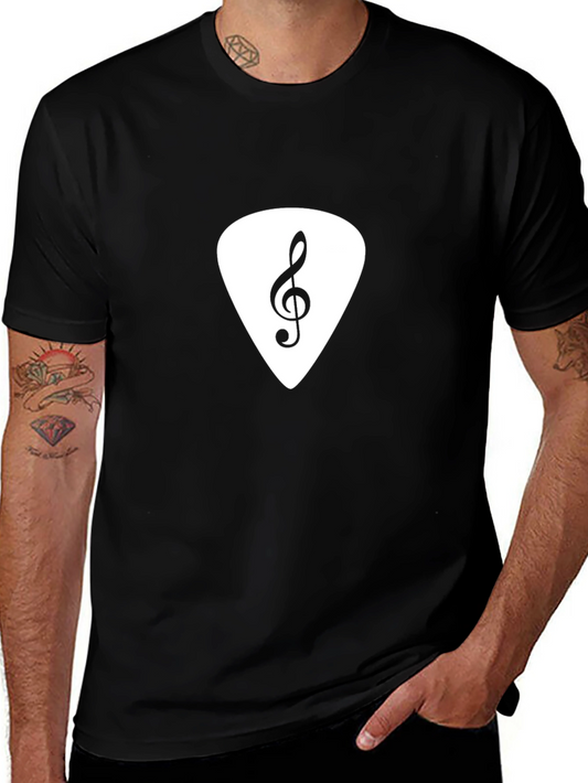 Treble Clef Guitar Pick Graphic Tee - Music Lover