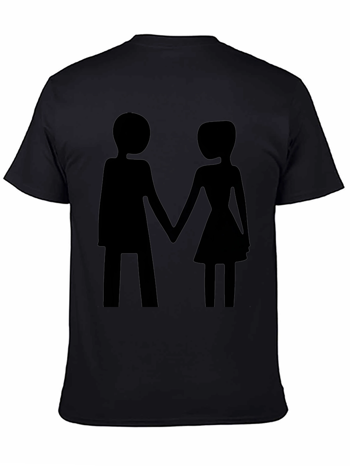 Couple Holding Hands Graphic Black Tee