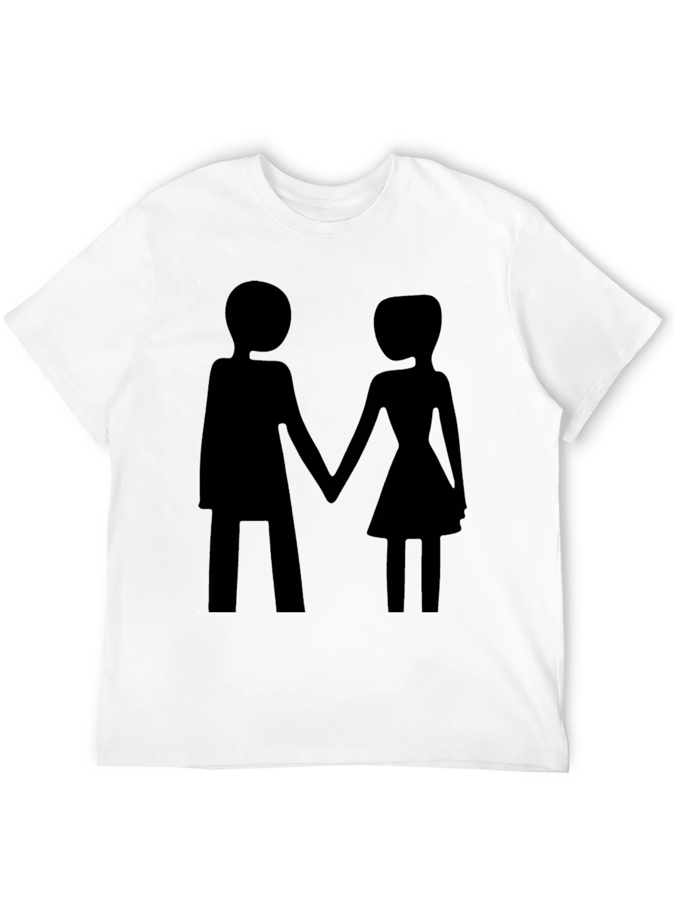 Couple Holding Hands Graphic Black Tee