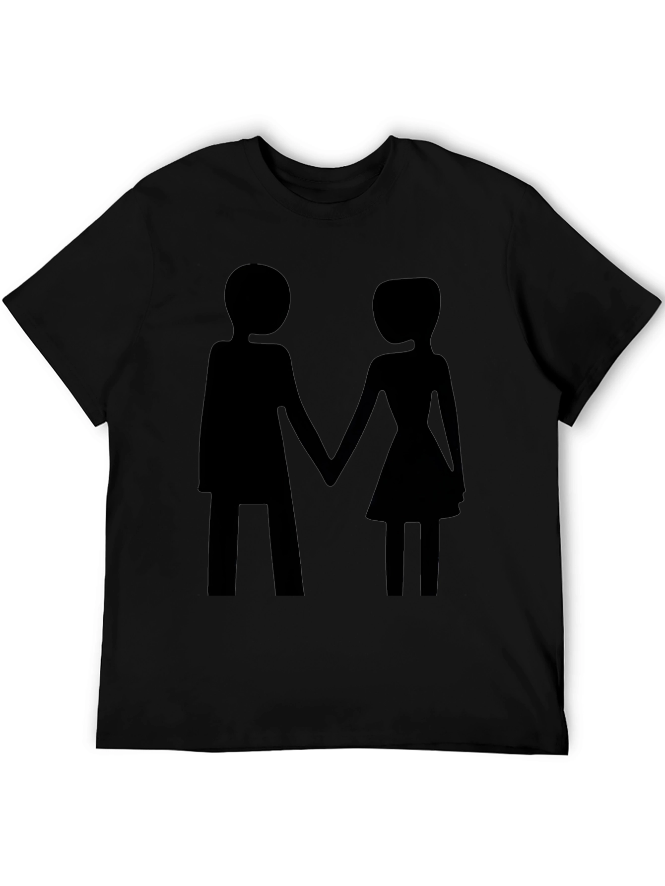 Couple Holding Hands Graphic Black Tee