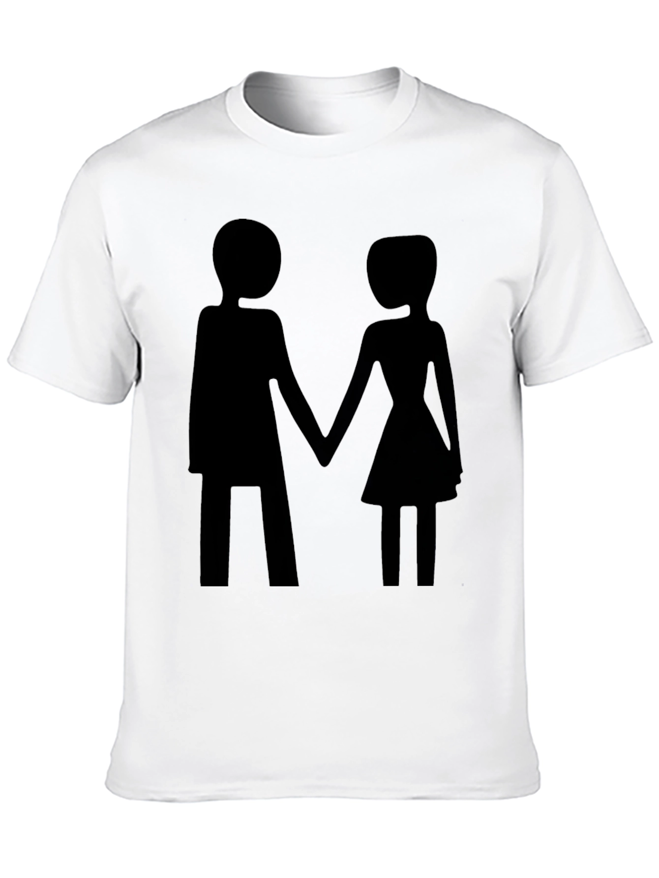 Couple Holding Hands Graphic Black Tee