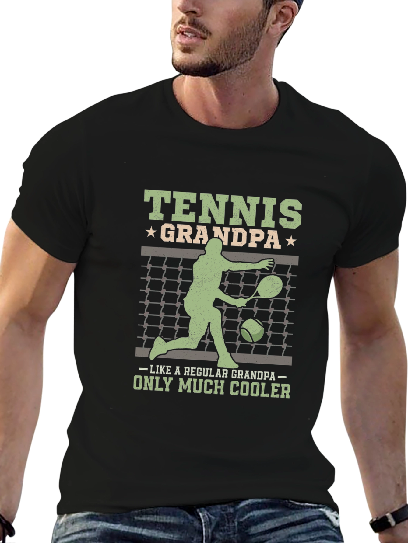 Tennis Grandpa T-Shirt - Cool Grandfather Gift