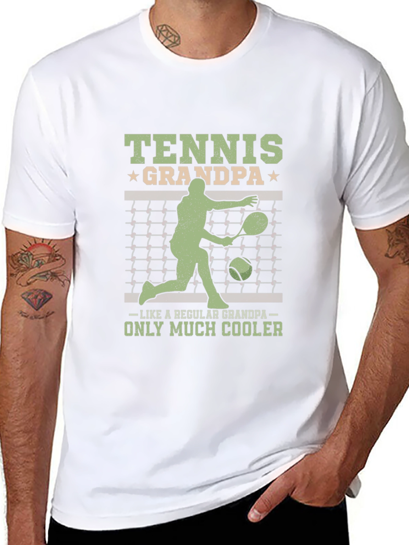 Tennis Grandpa T-Shirt - Cool Grandfather Gift