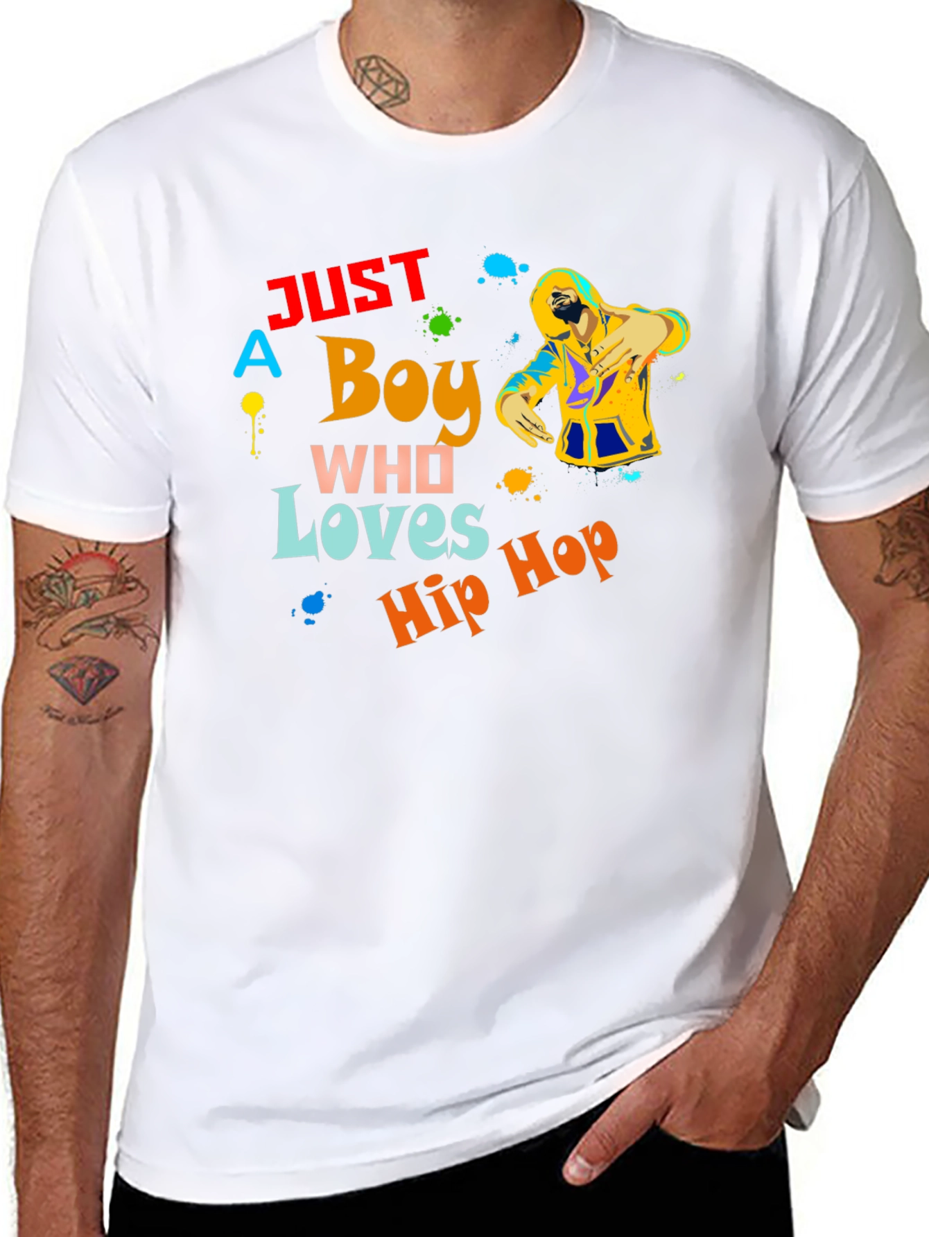 Just a Boy Who Loves Hip Hop Graphic T-Shirt