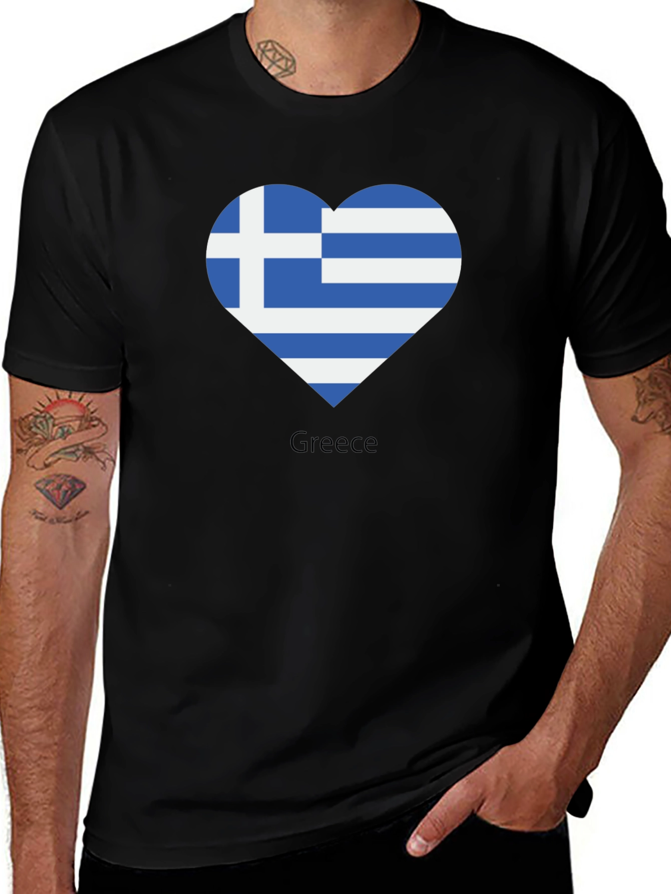 Greece Flag Heart T-Shirt