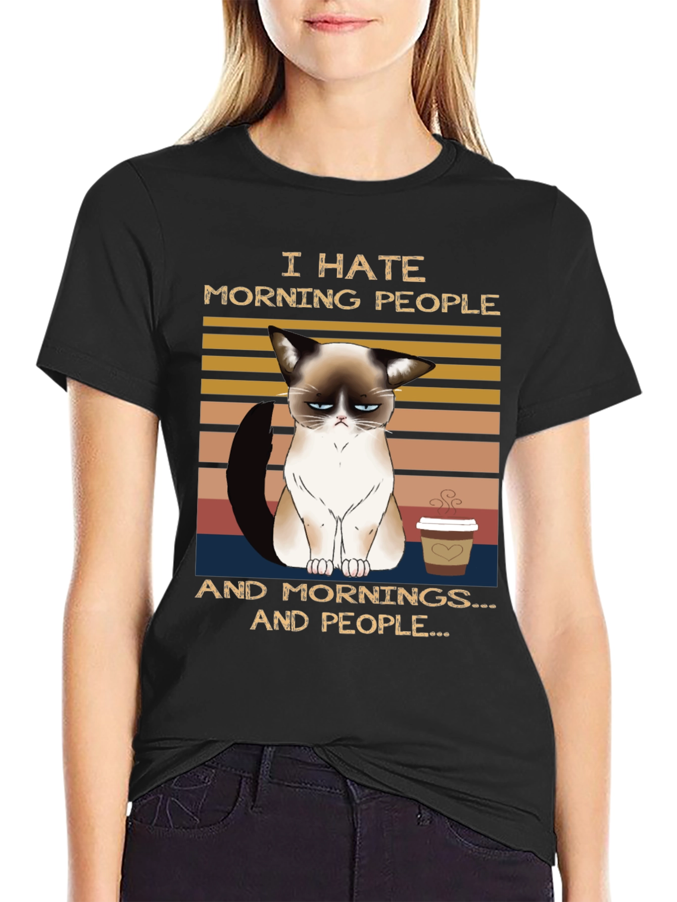 Grumpy Cat T-Shirt: I Hate Morning People