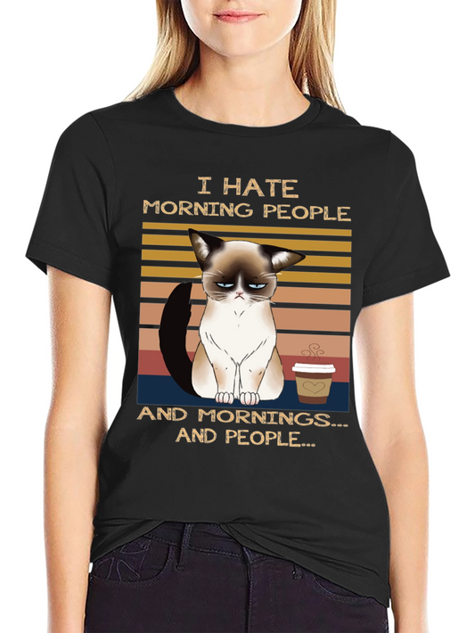 Grumpy Cat T-Shirt: I Hate Morning People