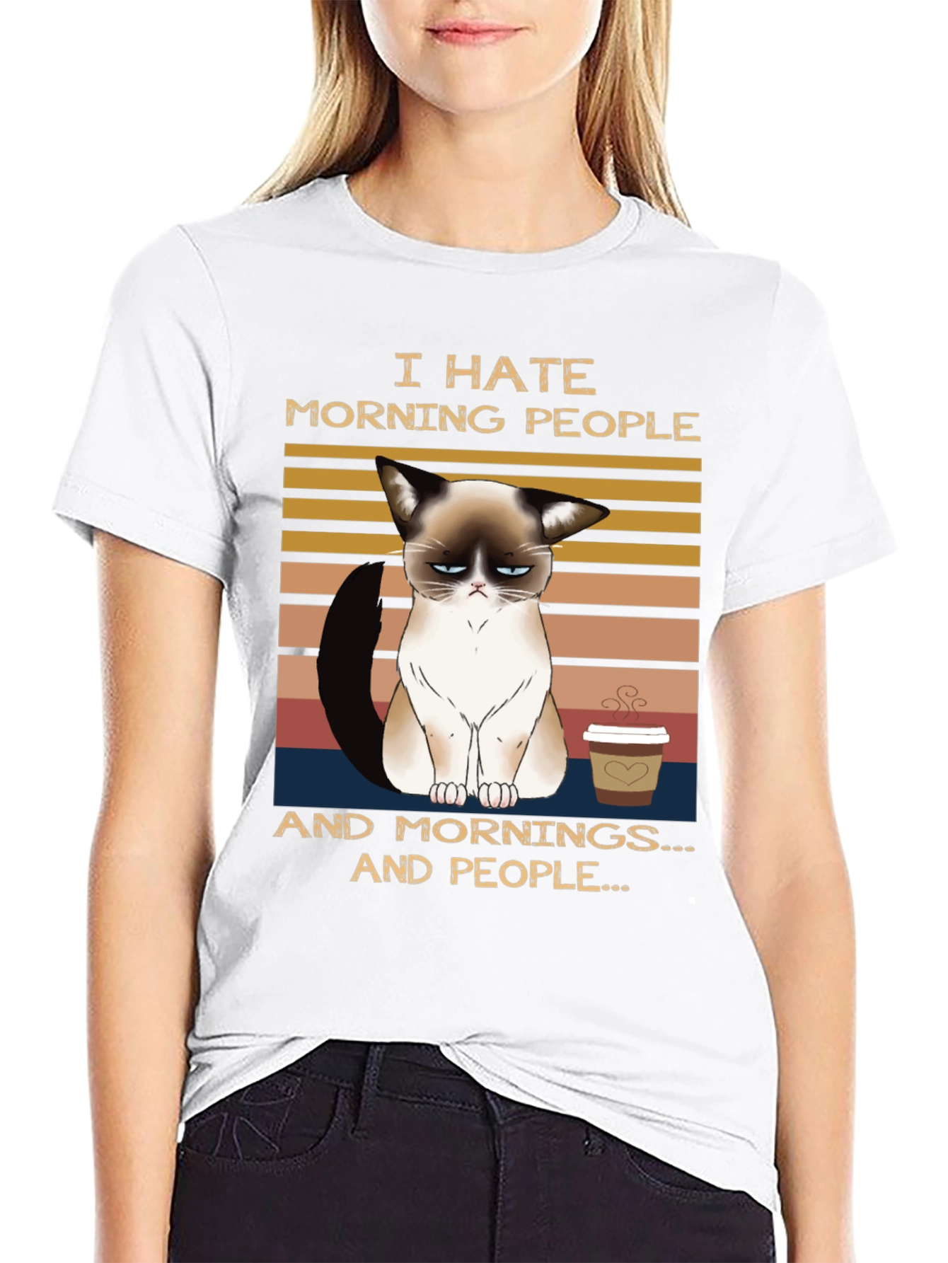 Grumpy Cat T-Shirt: I Hate Morning People