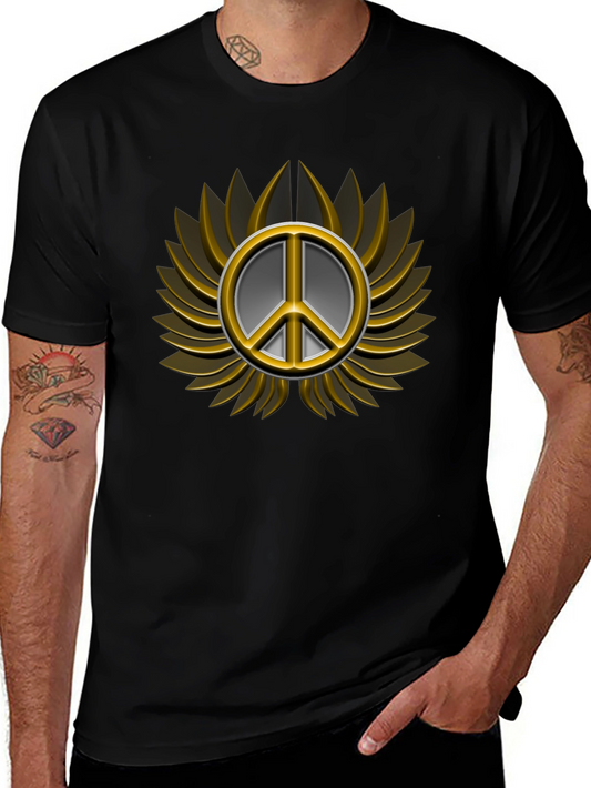Peace Sign Graphic T-Shirt - Black
