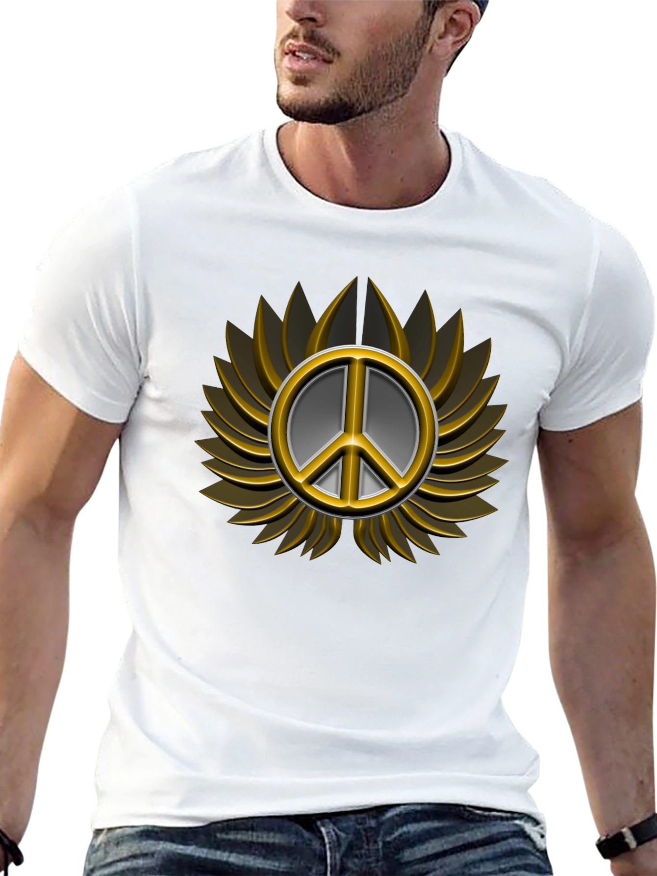 Peace Sign Graphic T-Shirt - Black