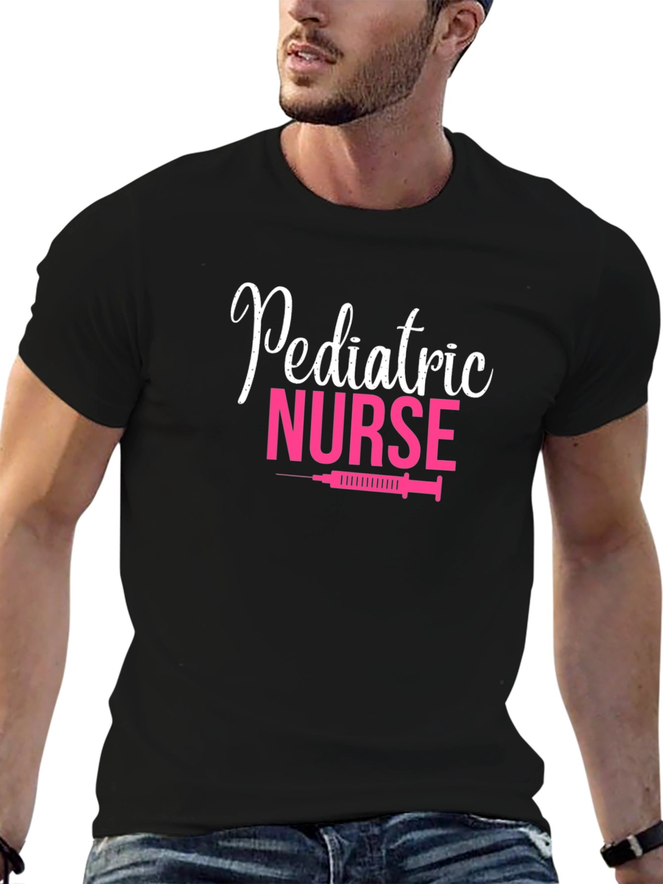 Pediatric Nurse Graphic Tee - Comfortable Black T-Shirt