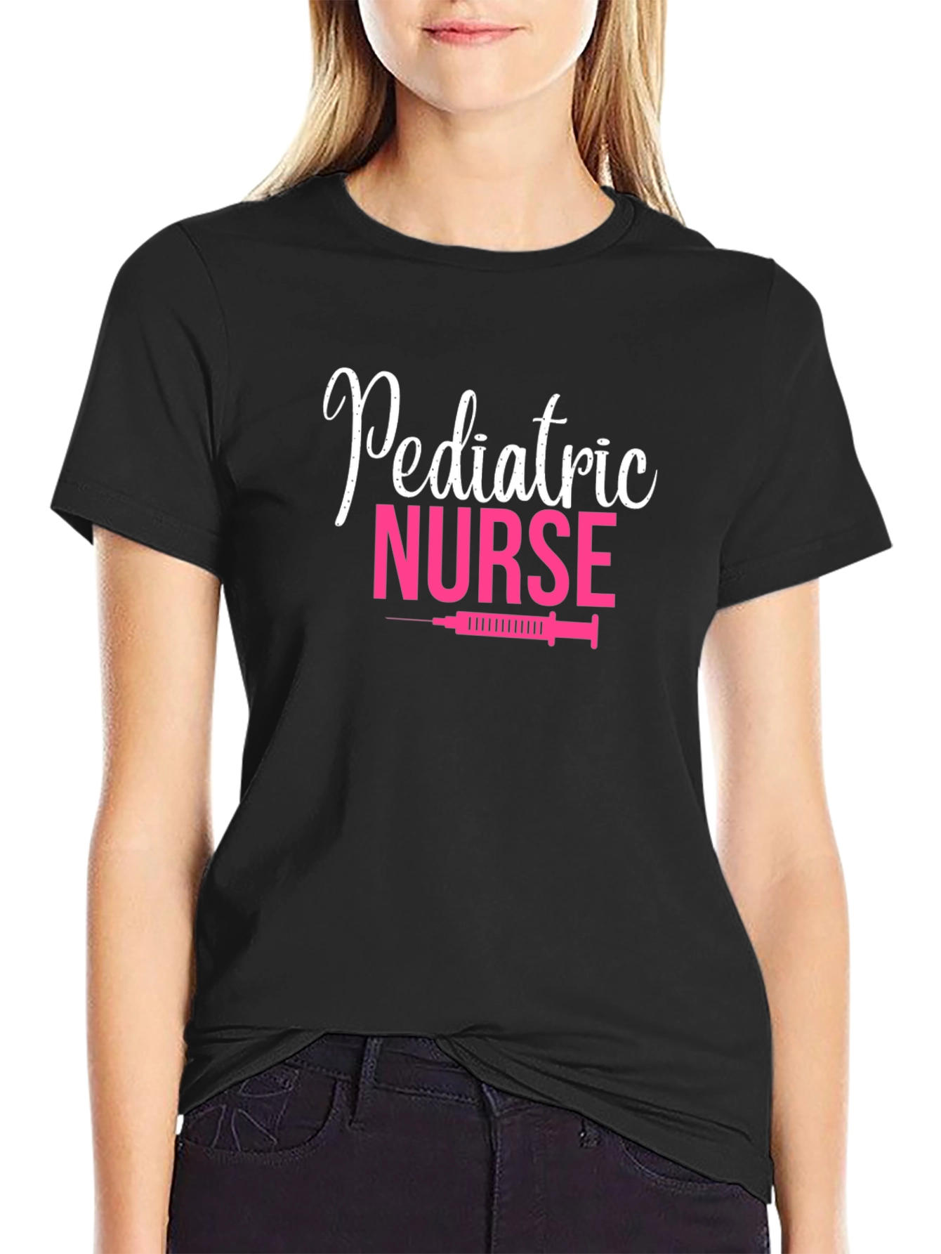 Pediatric Nurse Graphic Tee - Comfortable Black T-Shirt
