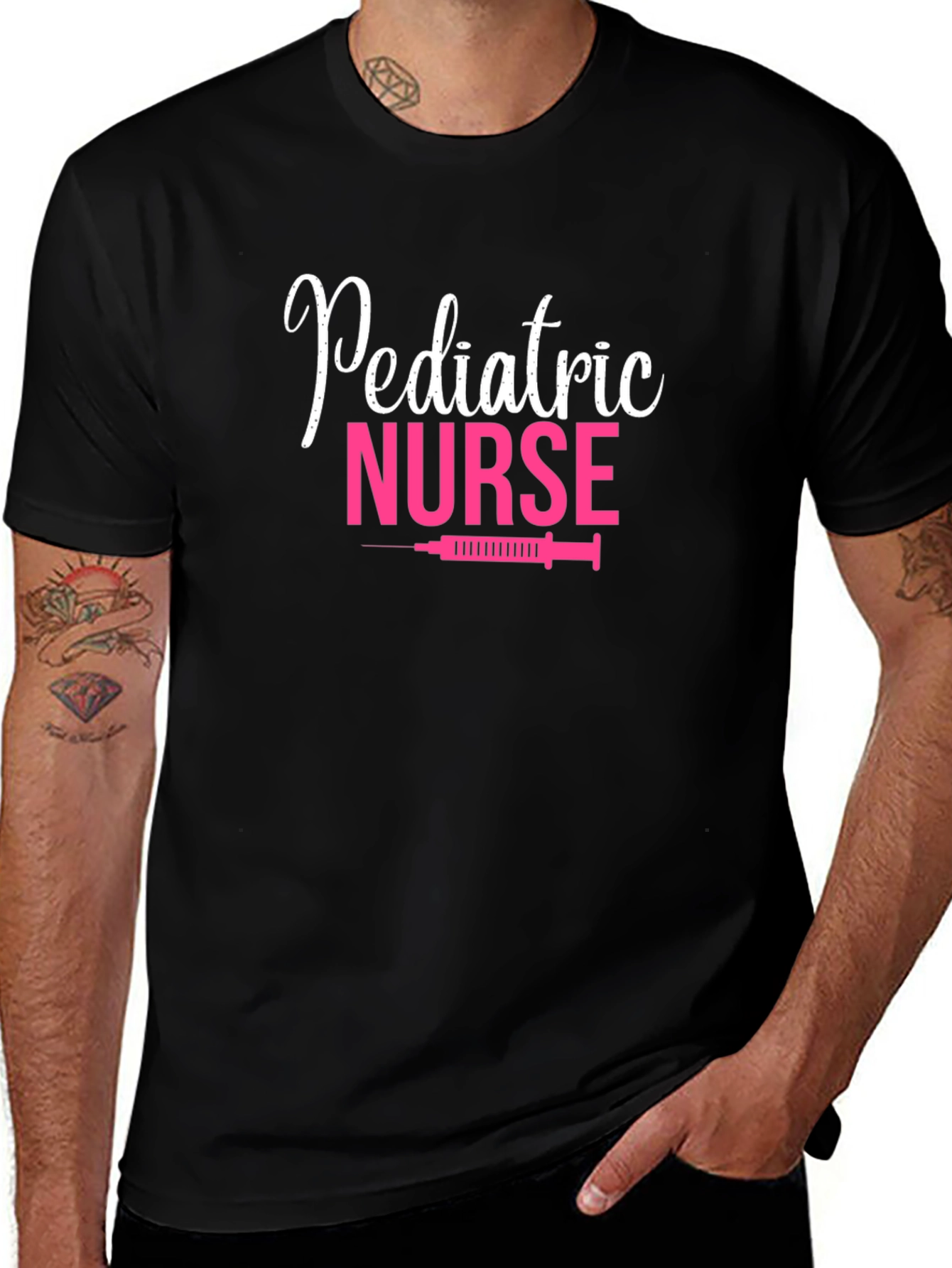 Pediatric Nurse Graphic Tee - Comfortable Black T-Shirt