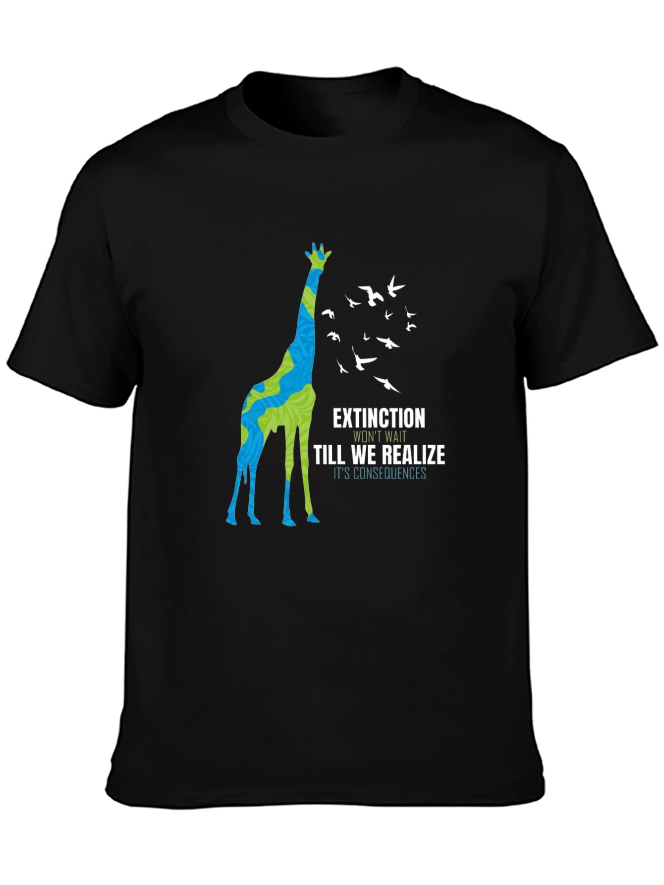 Extinction Awareness Graphic Tee - Giraffe Design