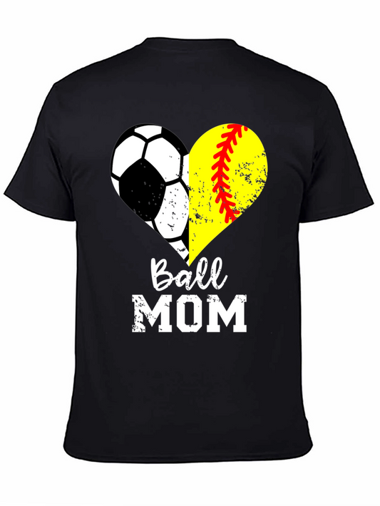 Ball Mom Heart Graphic T-Shirt