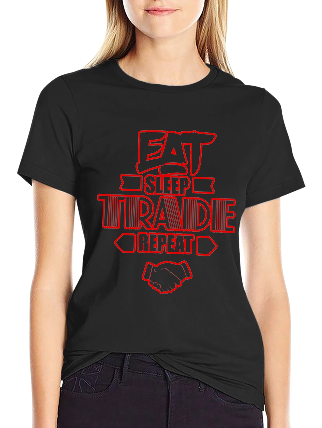 Eat Sleep Trade Repeat Graphic Tee - Black