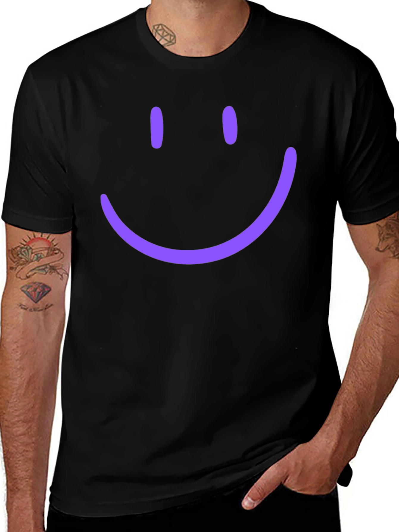 Smiley Face Graphic Tee - Casual Comfort