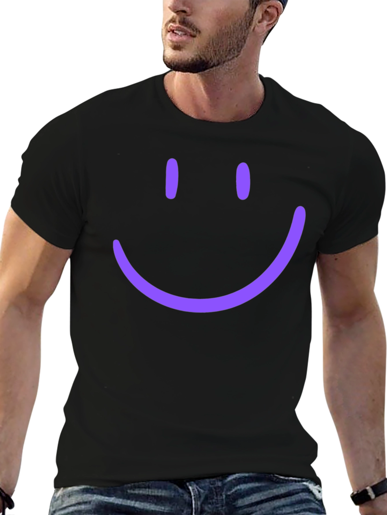 Smiley Face Graphic Tee - Casual Comfort