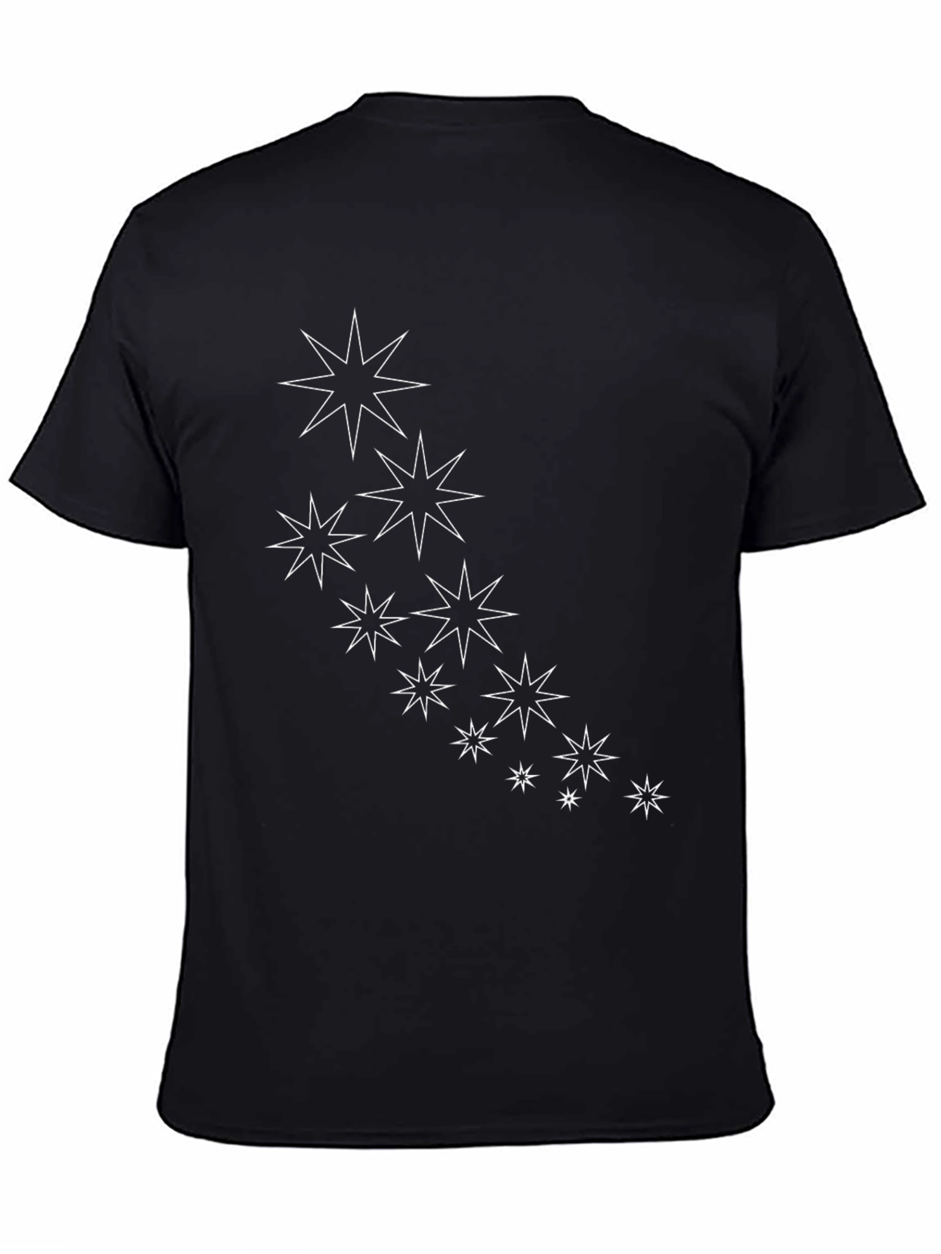 Stylish Black Tee with Star Burst Design