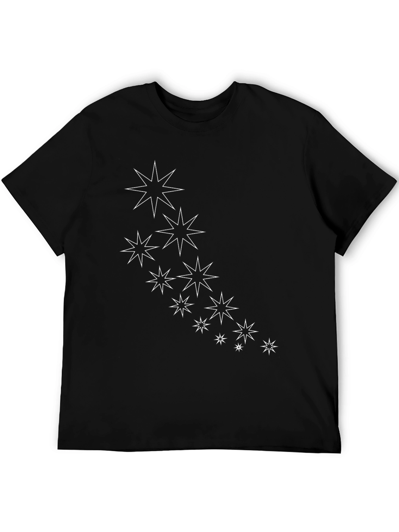 Stylish Black Tee with Star Burst Design