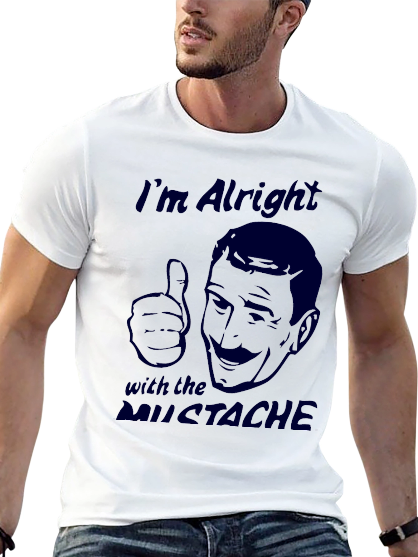 Im Alright with the Mustache Graphic Tee