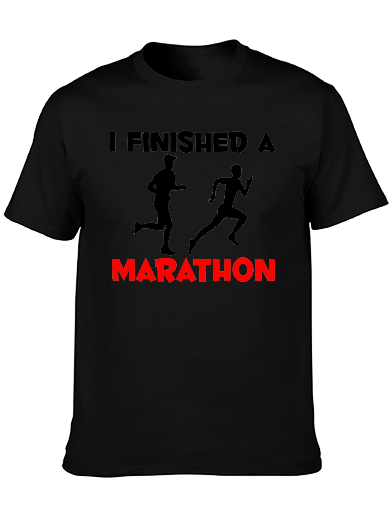 I Finished a Marathon Black Graphic Tee
