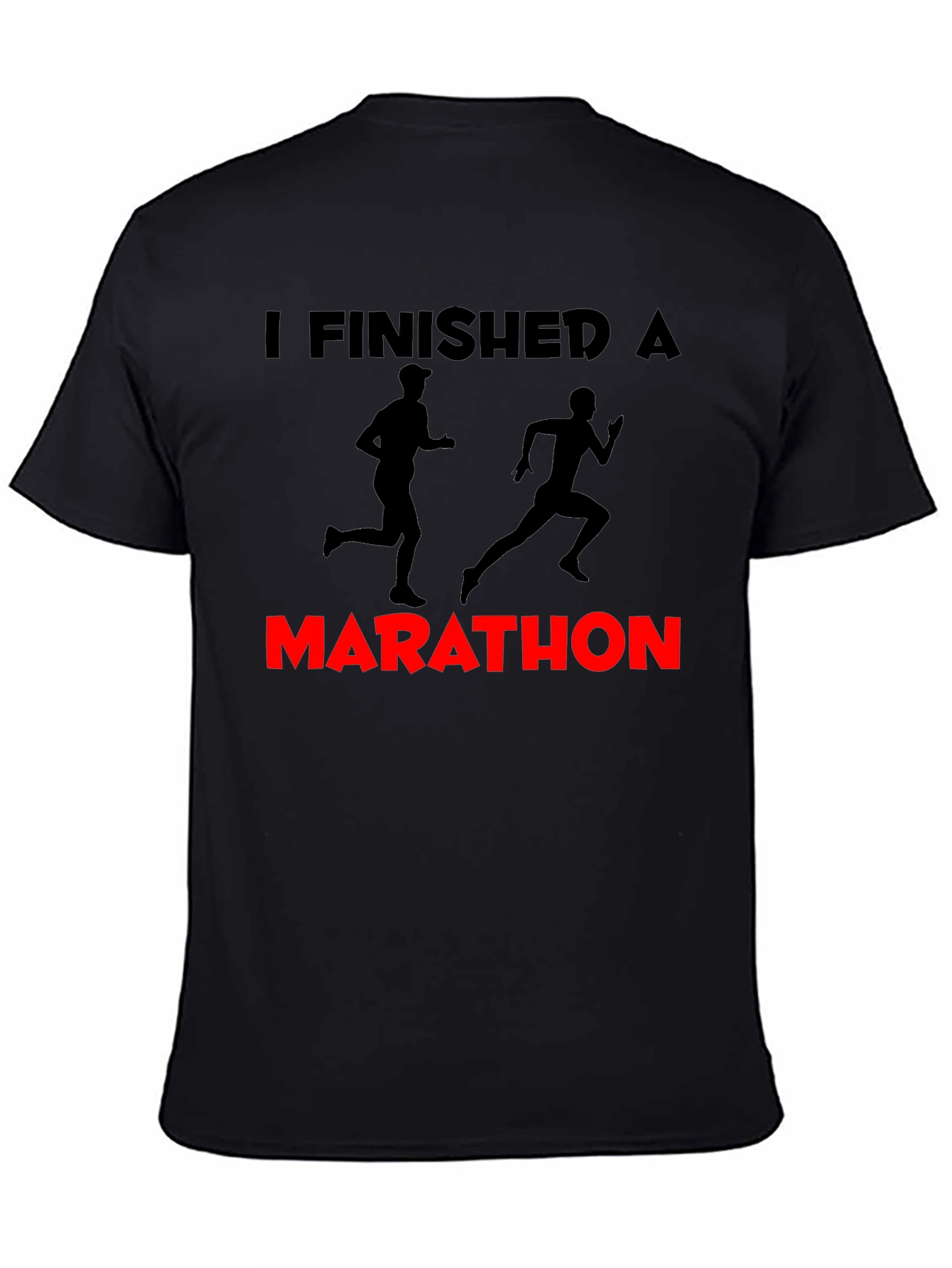 I Finished a Marathon Black Graphic Tee